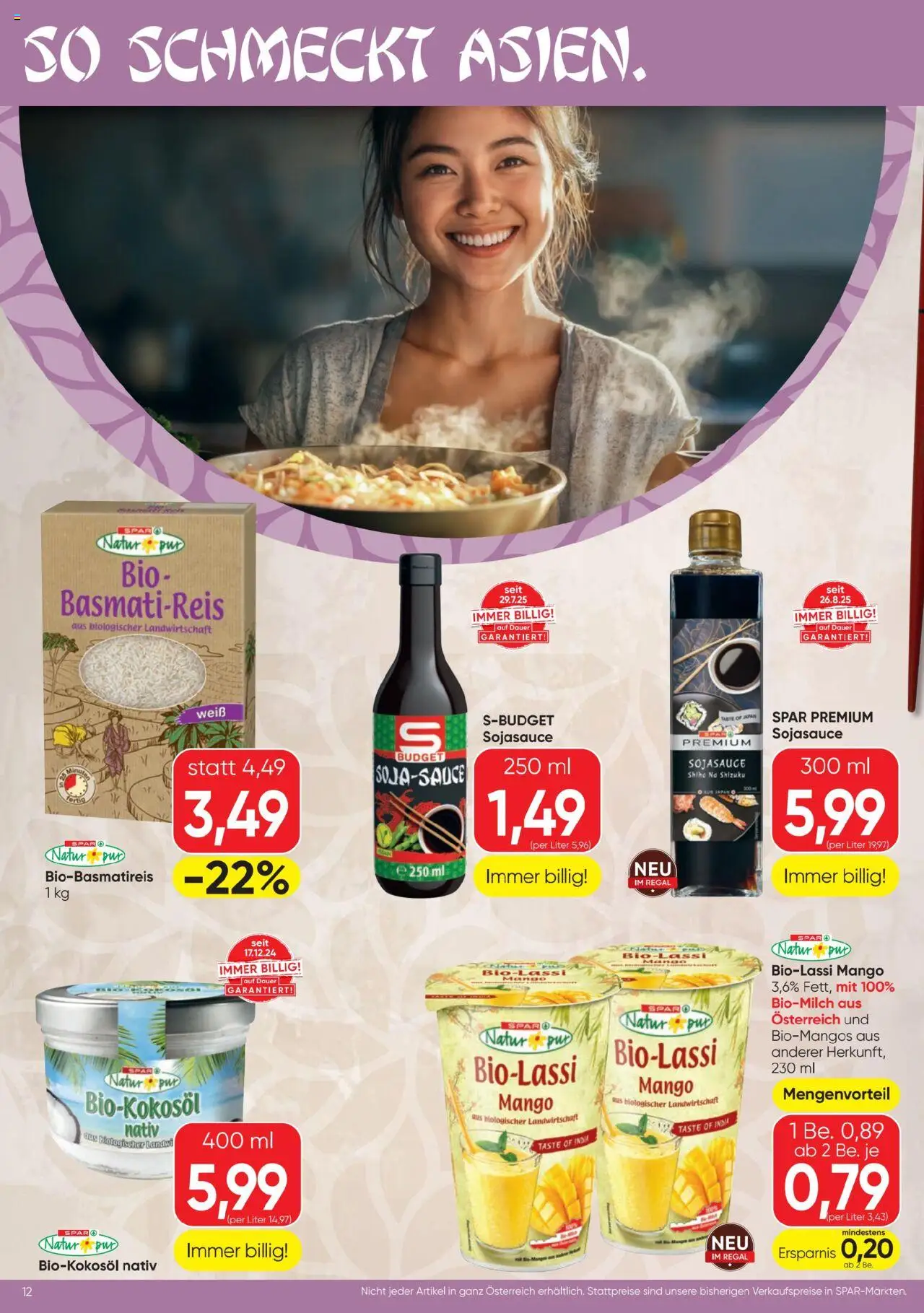 Spar Flugblatt gültig ab 09.10.2025 | Seite: 12 | Produkte: Mango, Regal