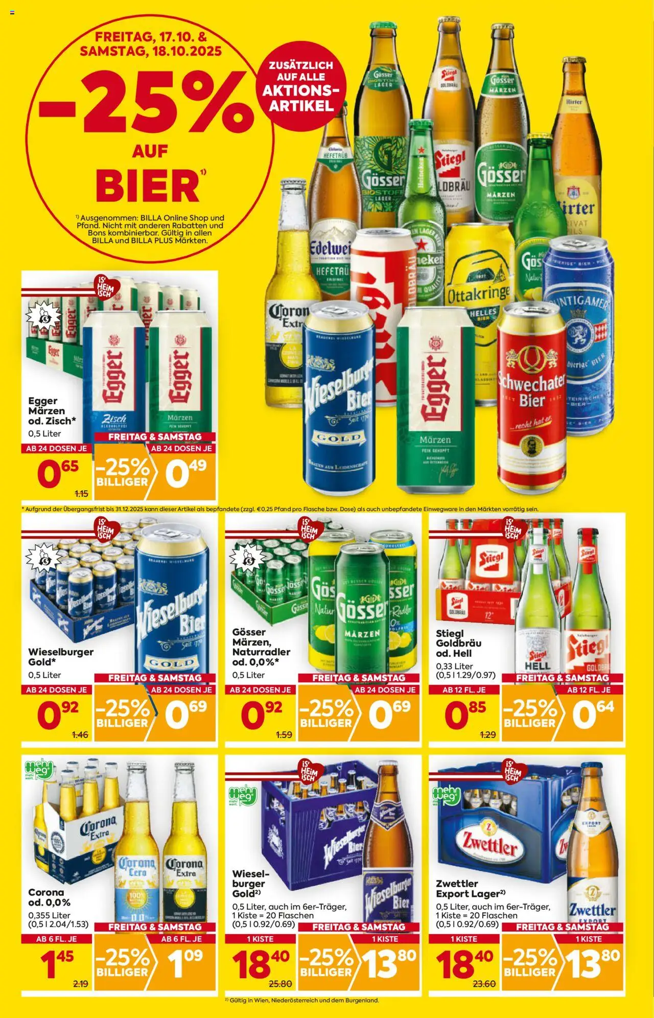 Billa Flugblatt gültig ab 16.10.2025 | Seite: 2 | Produkte: Bier