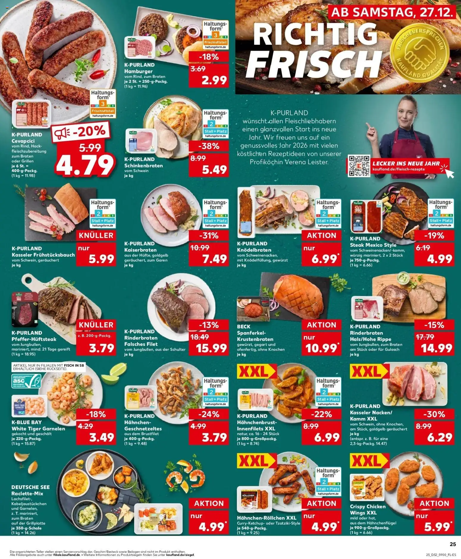 Kaufland prospekt Königs Wusterhausen	 – gültig ab 28.12.2025 | Seite: 25 | Produkte: Hahnchen, Cevapcici, Garnelen, Gulasch
