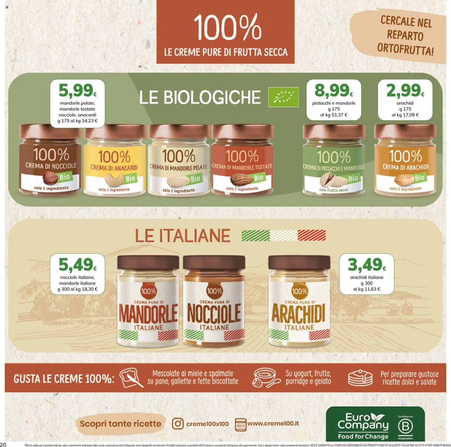Volantino Basko del 28.10.2025 | Pagina: 20 | Prodotti: Mandorle, Nocciole, Pistacchi, Miele
