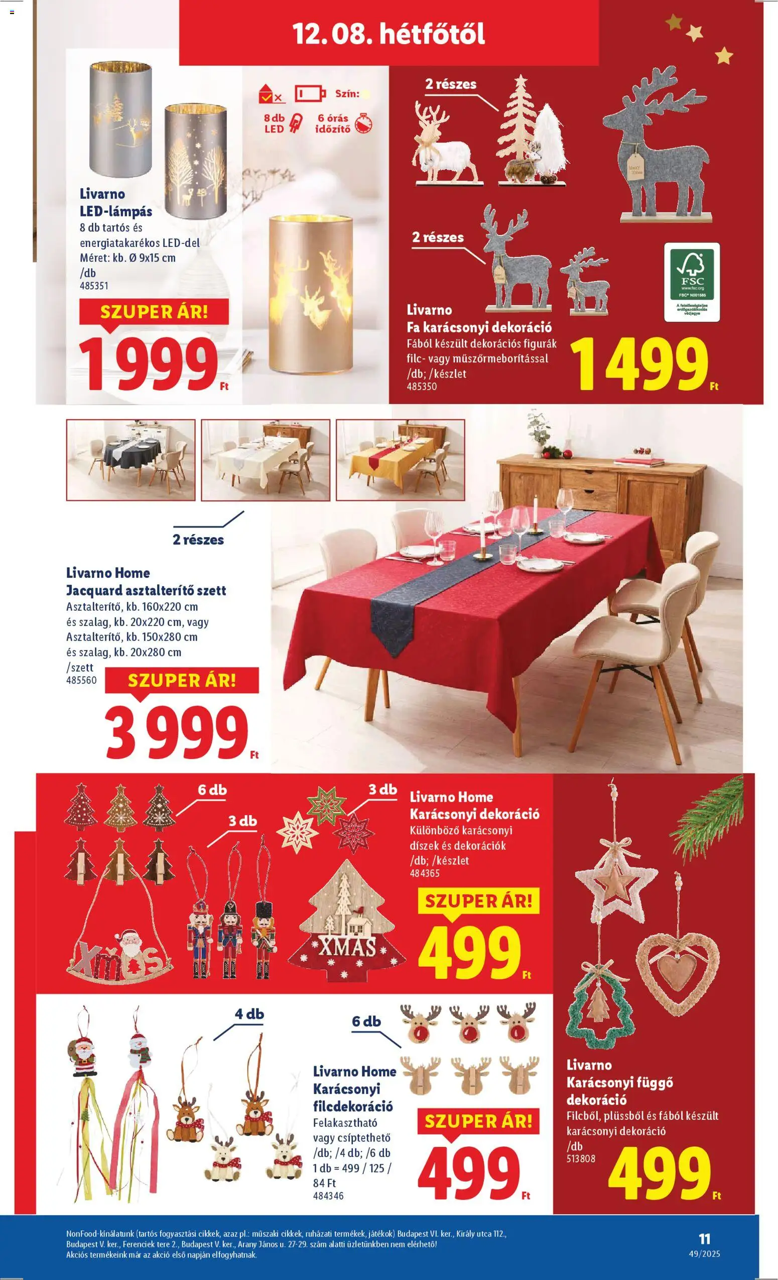 Lidl akciós ujság - amely érvényes a következő dátumtól: 04.12.2025 | Oldal: 11 | Termékek: Játékok, Asztalterítő, Dekoráció