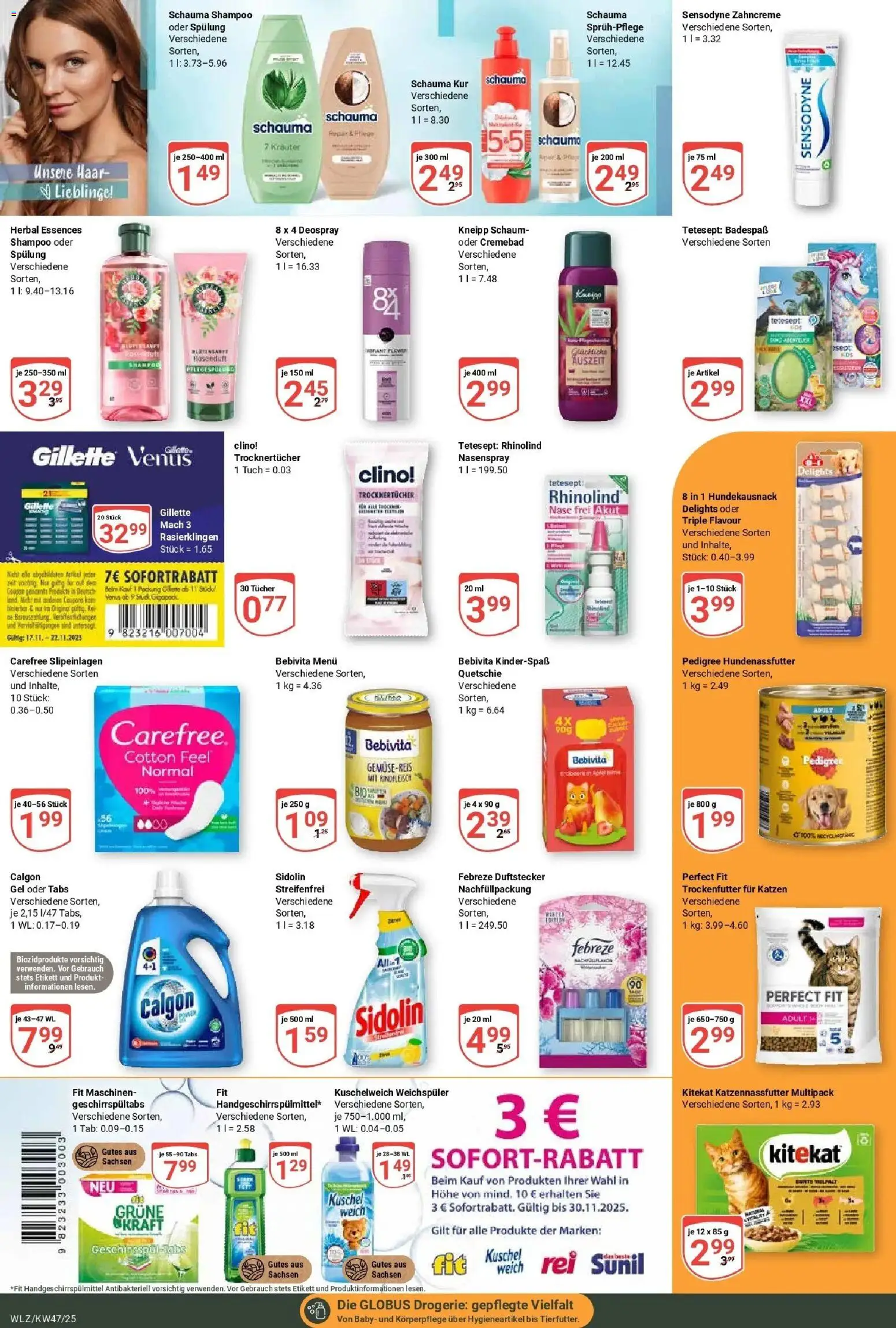 Globus prospekt Weischlitz	 – gültig ab 17.11.2025 | Seite: 17 | Produkte: Kuschelweich, Shampoo, Spülung, Weichspüler
