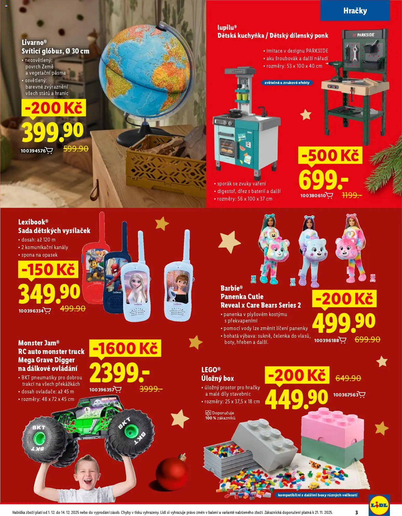 Lidl magazín od 01.12.2025 | Strana: 3 | Produkty: Kuchyňka, Box, LEGO, Parkside