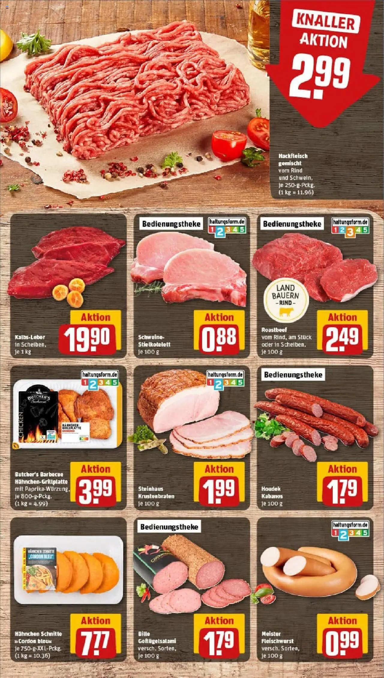 Rewe prospekt Leutkirch	 - gültig ab dem 13.07.2025 | Seite: 6 | Produkte: Hahnchen, Krustenbraten, Roastbeef, Hackfleisch