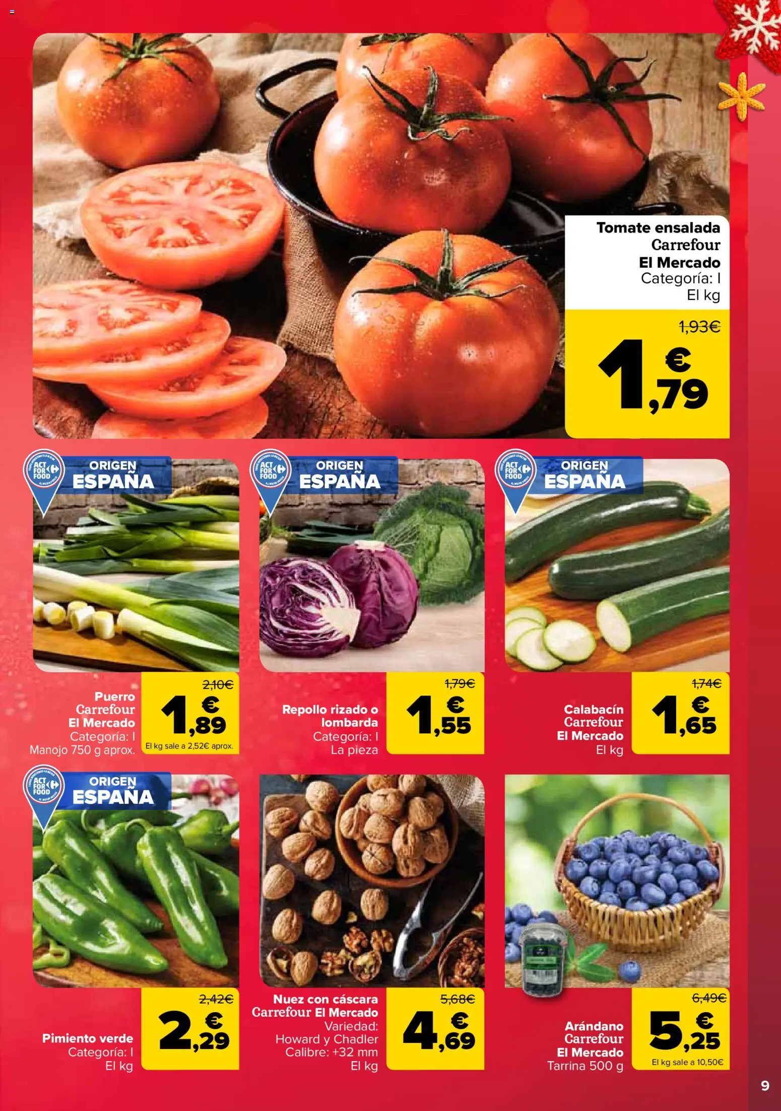 Carrefour folleto │ válido desde el 12.12.2025 | Página: 9 | Productos: Calabacín, Κάδος απορρυμάτων, Ensalada