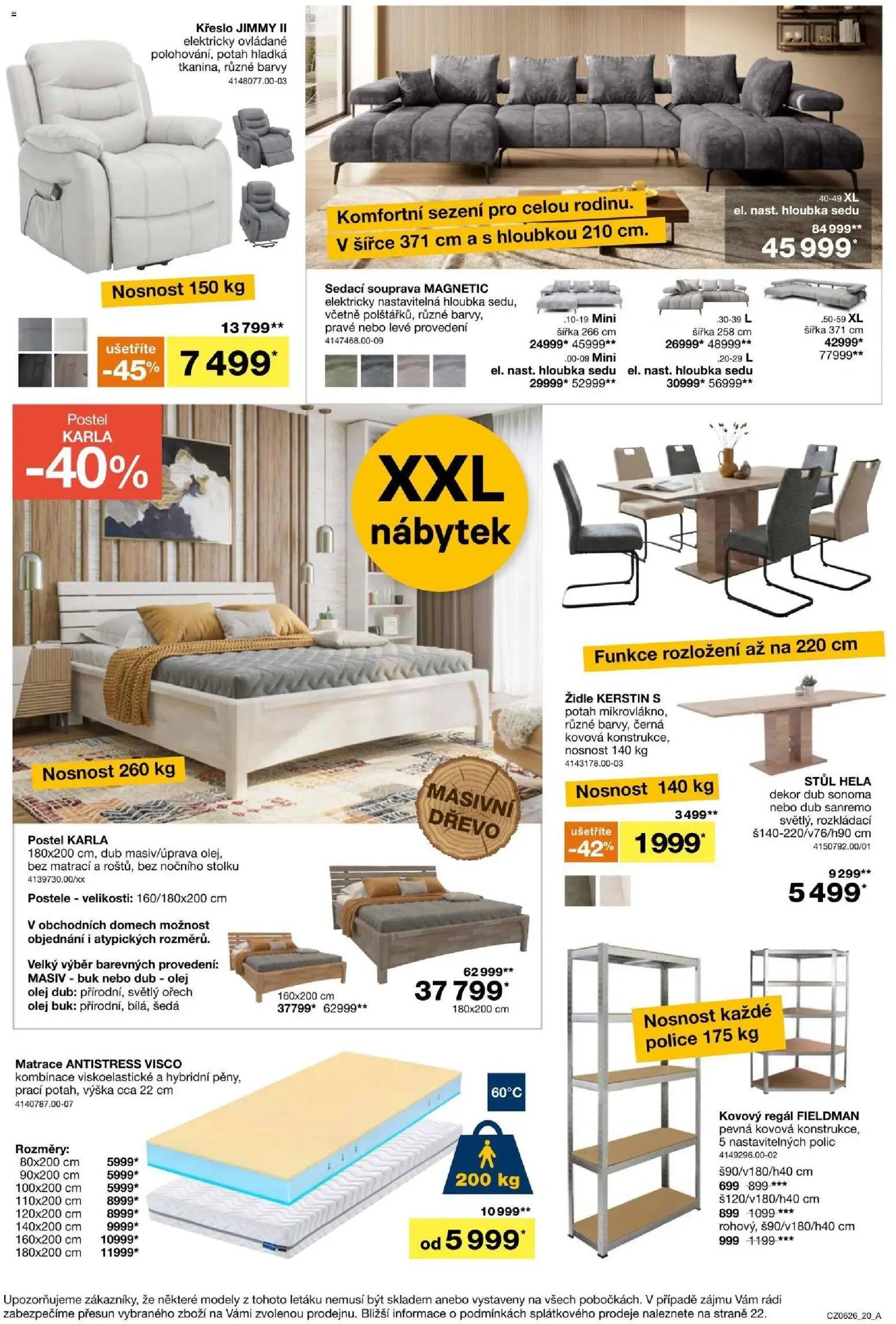 Sconto nábytek leták od 22.04.2026 | Strana: 20 | Produkty: Olej, Postele, Matrace, Regál