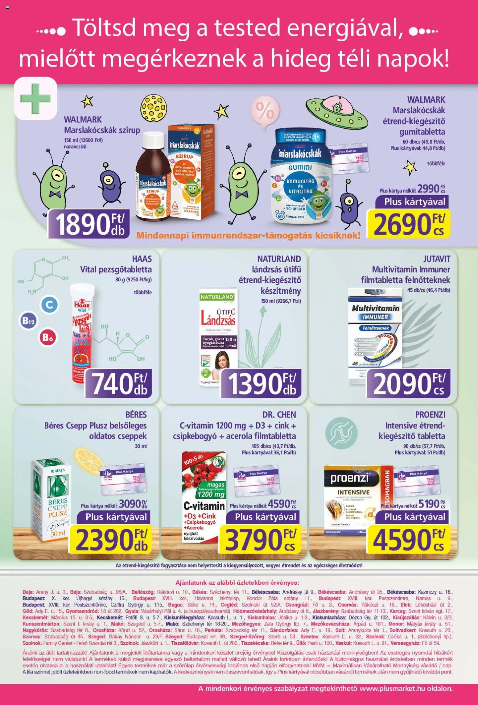 Plus Market akciós ujság - amely érvényes a következő dátumtól: 06.11.2025 | Oldal: 12 | Termékek: Béres csepp, Pezsgőtabletta, Multivitamin