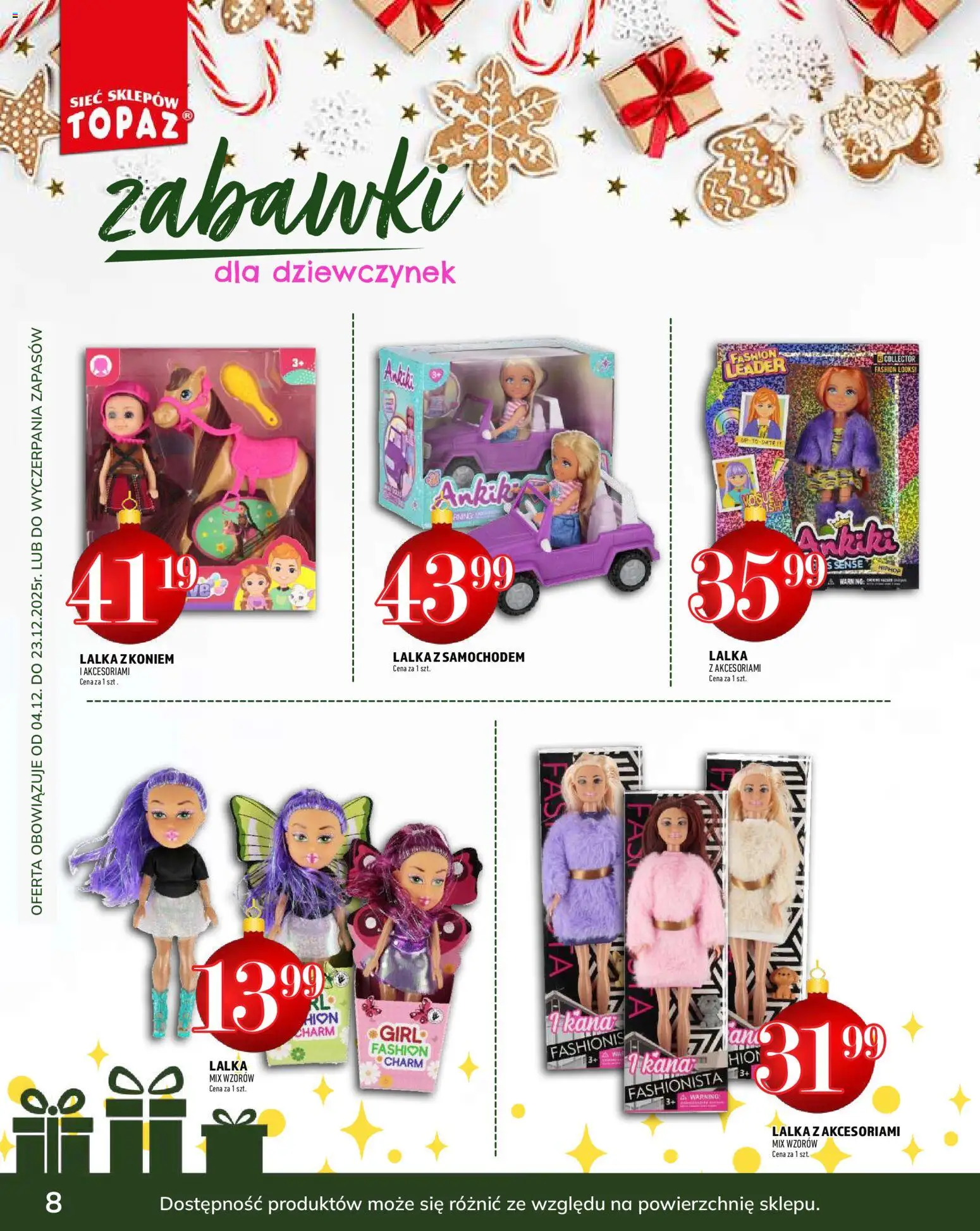 Topaz Gazetka - Podaruj dobre chwile od 04.12.2025 | Strona: 8 | Produkty: Lalka