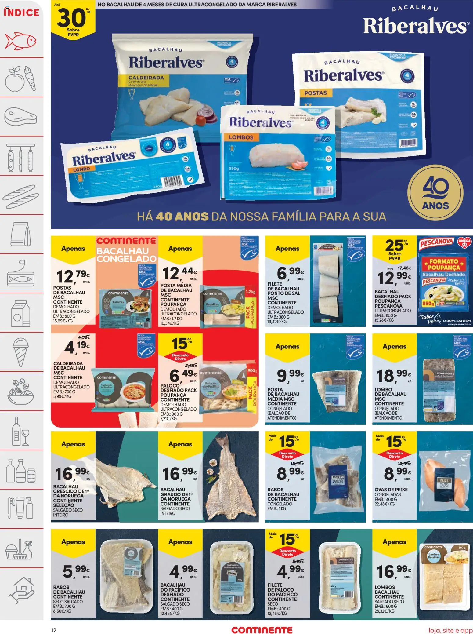 Continente folheto │ válido de 17.02.2026 | Página: 12 | Produtos: Bacalhau, Sal, Lombo, Peixe