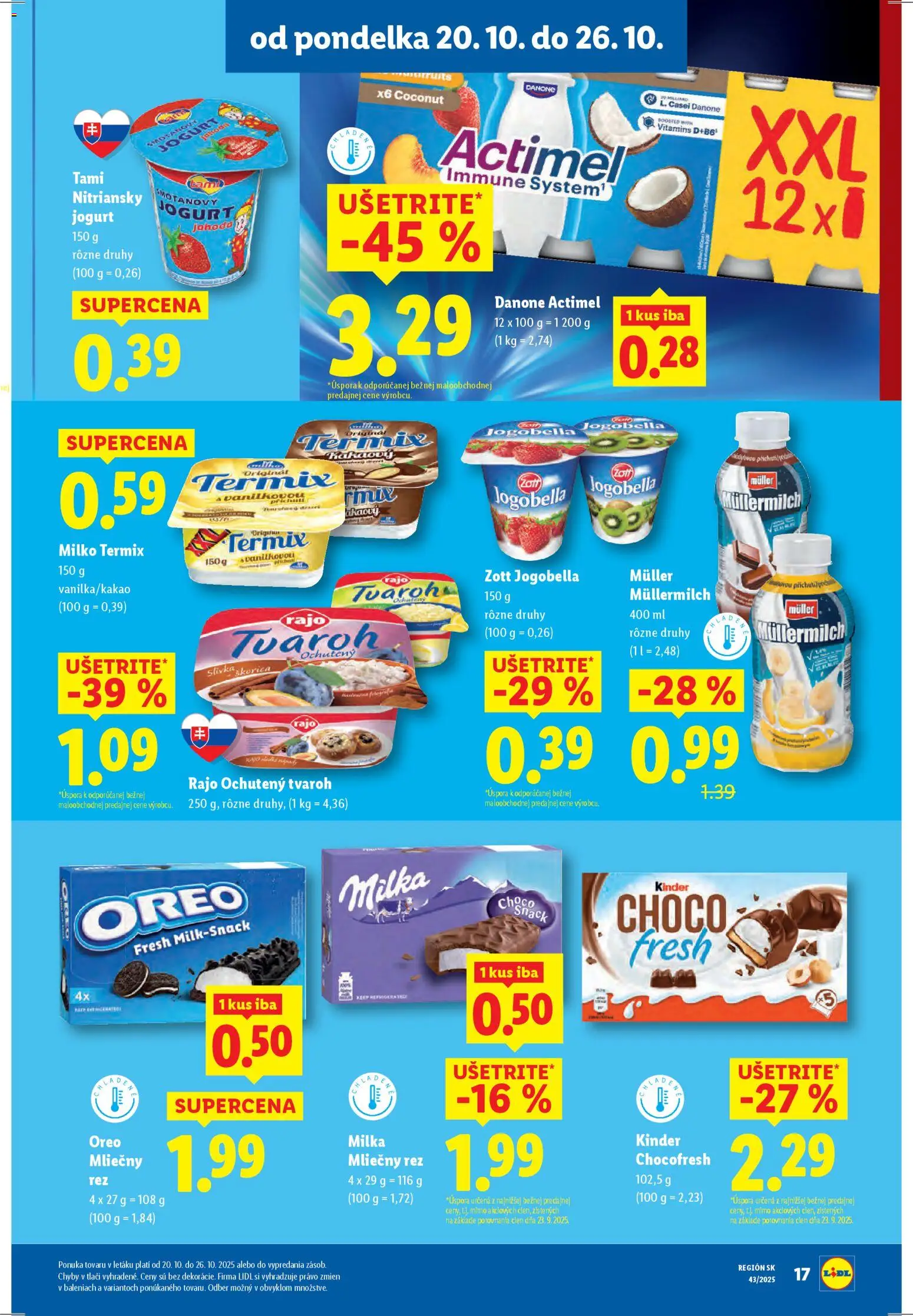 Nové Lidl akcie – leták je platný od 23.10.2025 | Strana: 57 | Produkty: Jogurt, Kinder, Tvaroh, Milka
