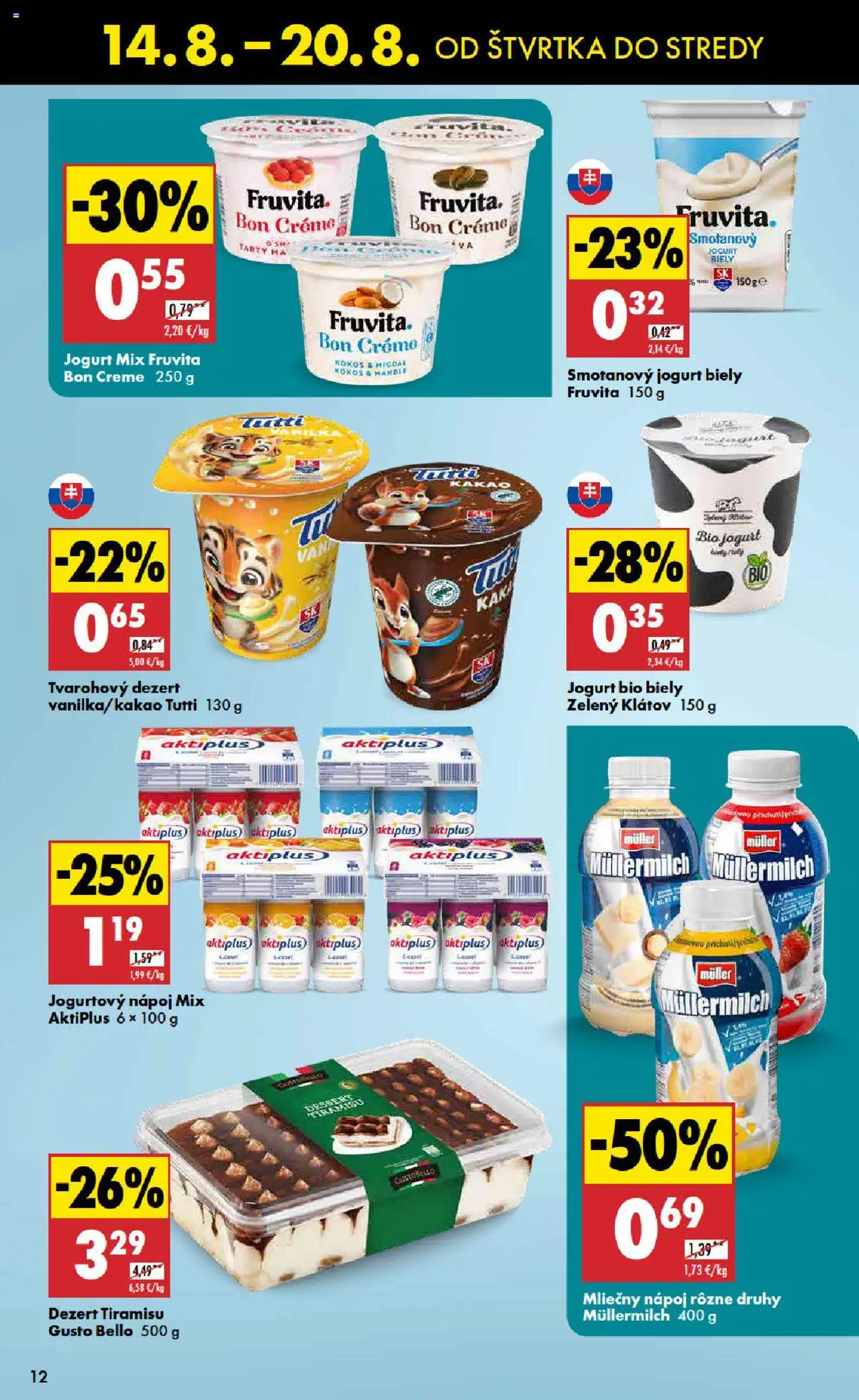 Biedronka leták │ platný od 14.08.2025 | Strana: 12 | Produkty: Jogurt, Kakao