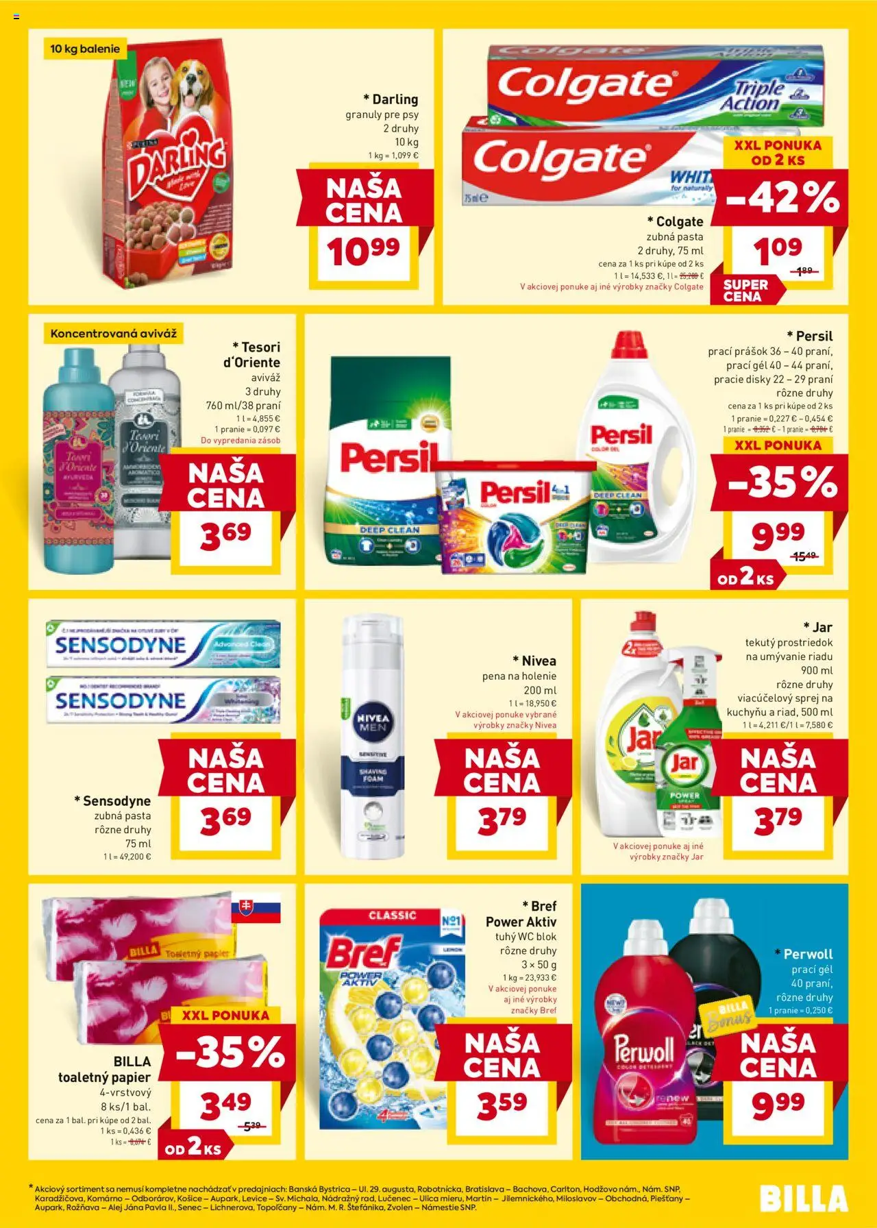Nové Billa akcie – leták je platný od 22.10.2025 | Strana: 19 | Produkty: Nivea, Persil, Perwoll, Pena na holenie