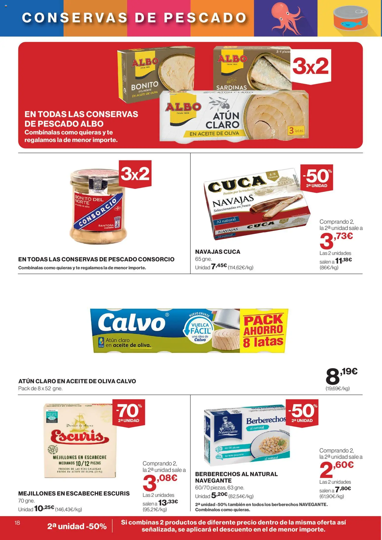 Supercor Canarias │ válido desde el 26.02.2026 | Página: 18 | Productos: Berberechos, Pescado, Té, Aceite de oliva