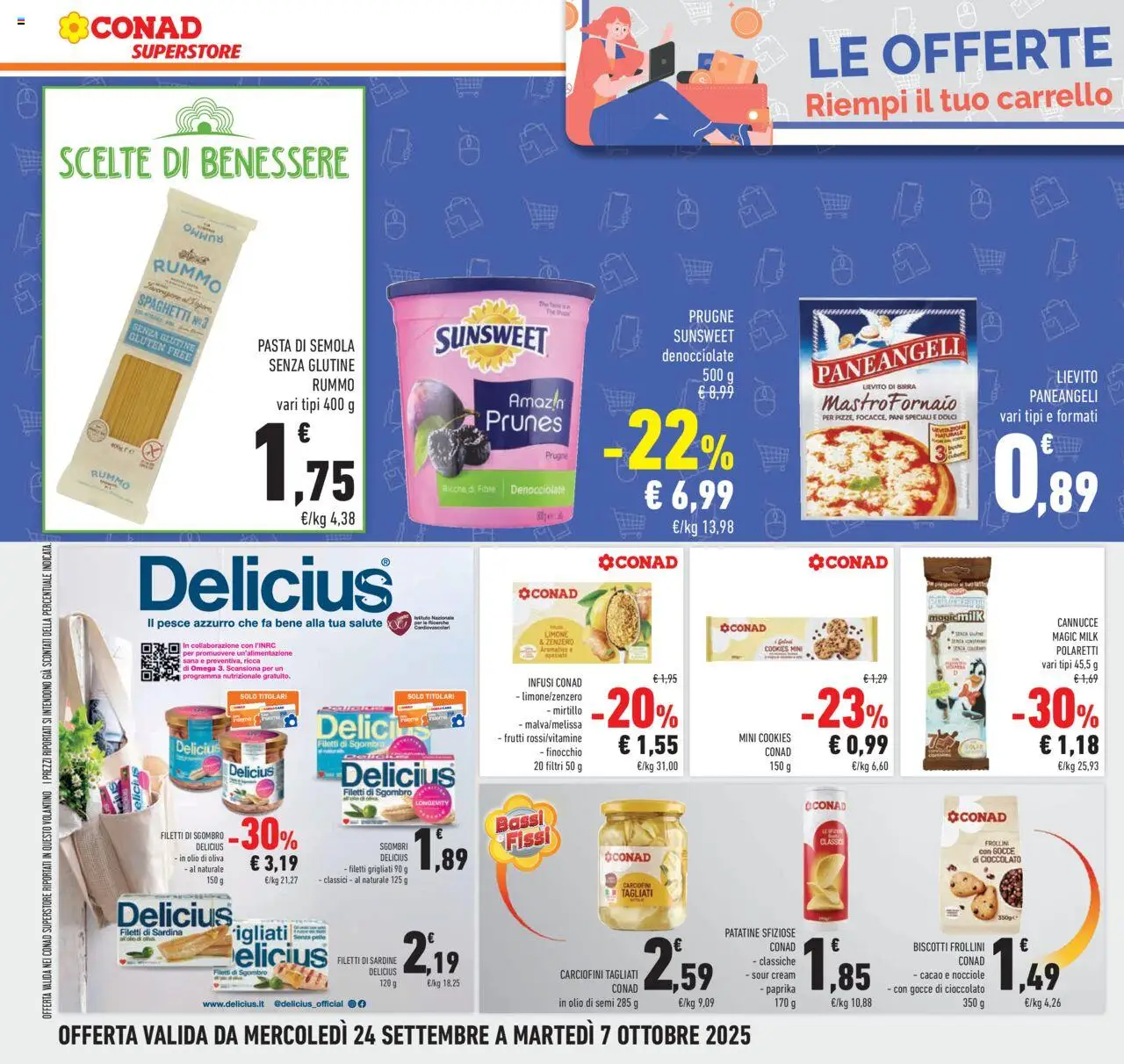 Volantino Conad del 24.09.2025 | Pagina: 40 | Prodotti: Cioccolato, Patatine, Limone, Sgombro