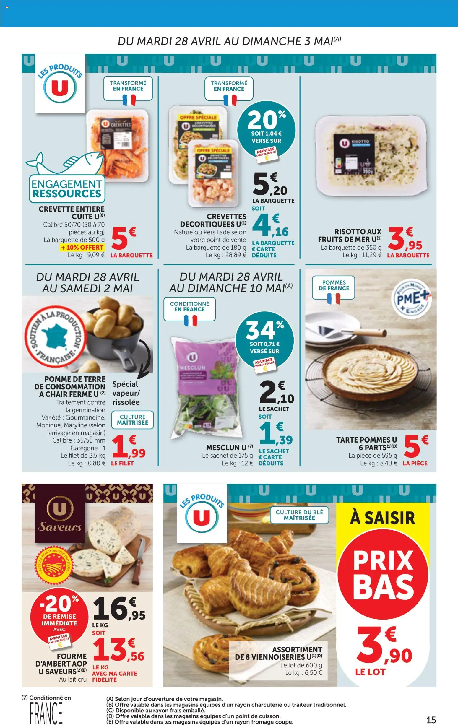 {H1} | Page: 15 | Produits: Pomme de terre, Crevettes, Pomme de terre de consommation, Pommes
