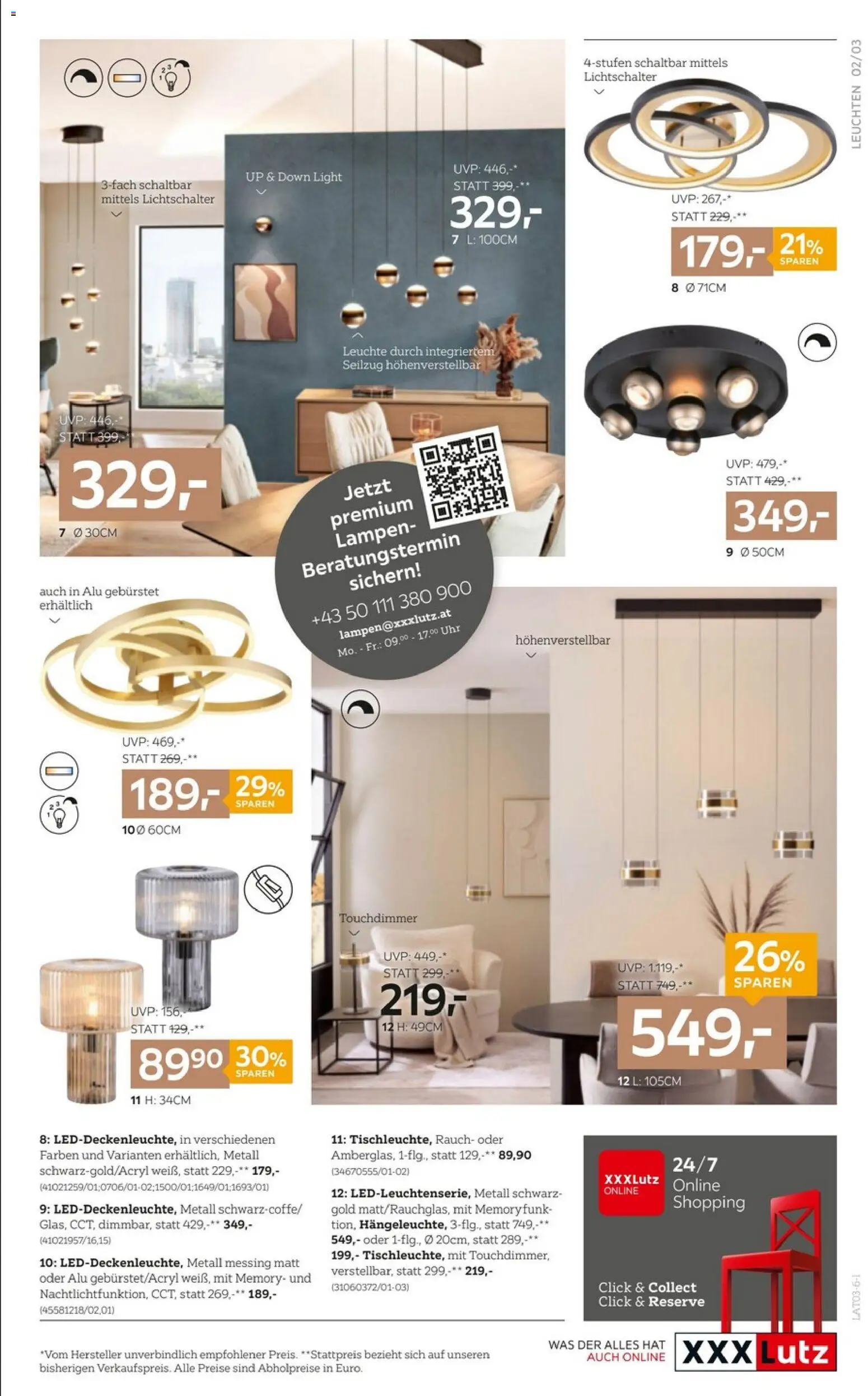 XXXLutz Leuchten gültig ab 23.02.2026 | Seite: 3 | Produkte: Uhr