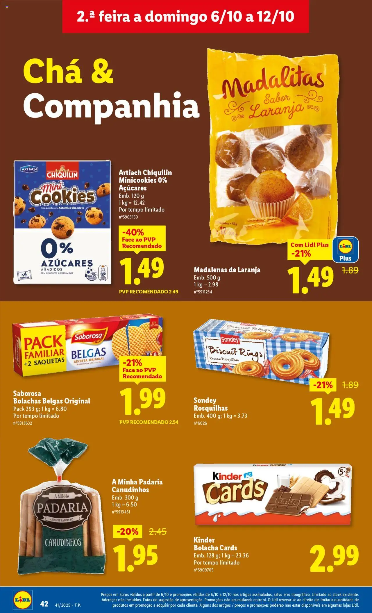 Lidl folheto │ válido de 06.10.2025 | Página: 42 | Produtos: Padaria, Bolachas, Chocolate, Chá