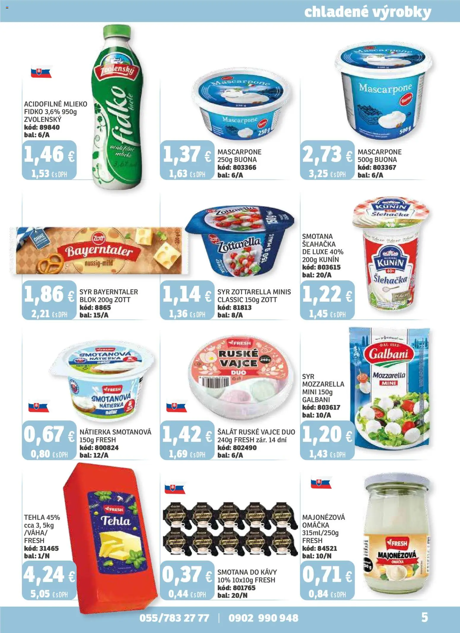 Nové Labaš akcie – leták je platný od 14.11.2025 | Strana: 5 | Produkty: Mozzarella, Šalát, Omáčka, Šľahačka