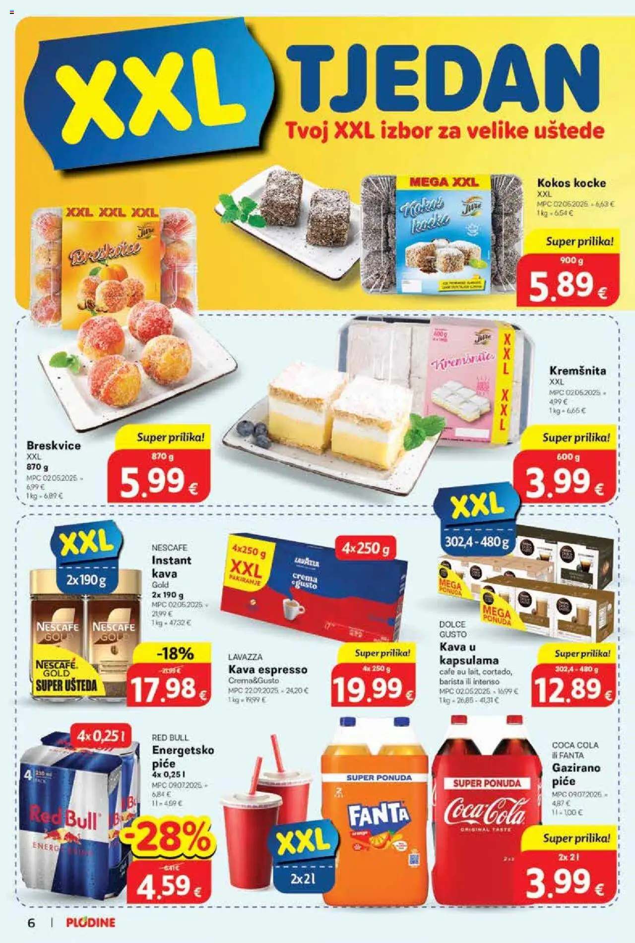 Plodine katalog | vrijedi od 01.10.2025 | Stranica: 6 | Proizvodi: Fanta, Nescafe, Kava, Red Bull