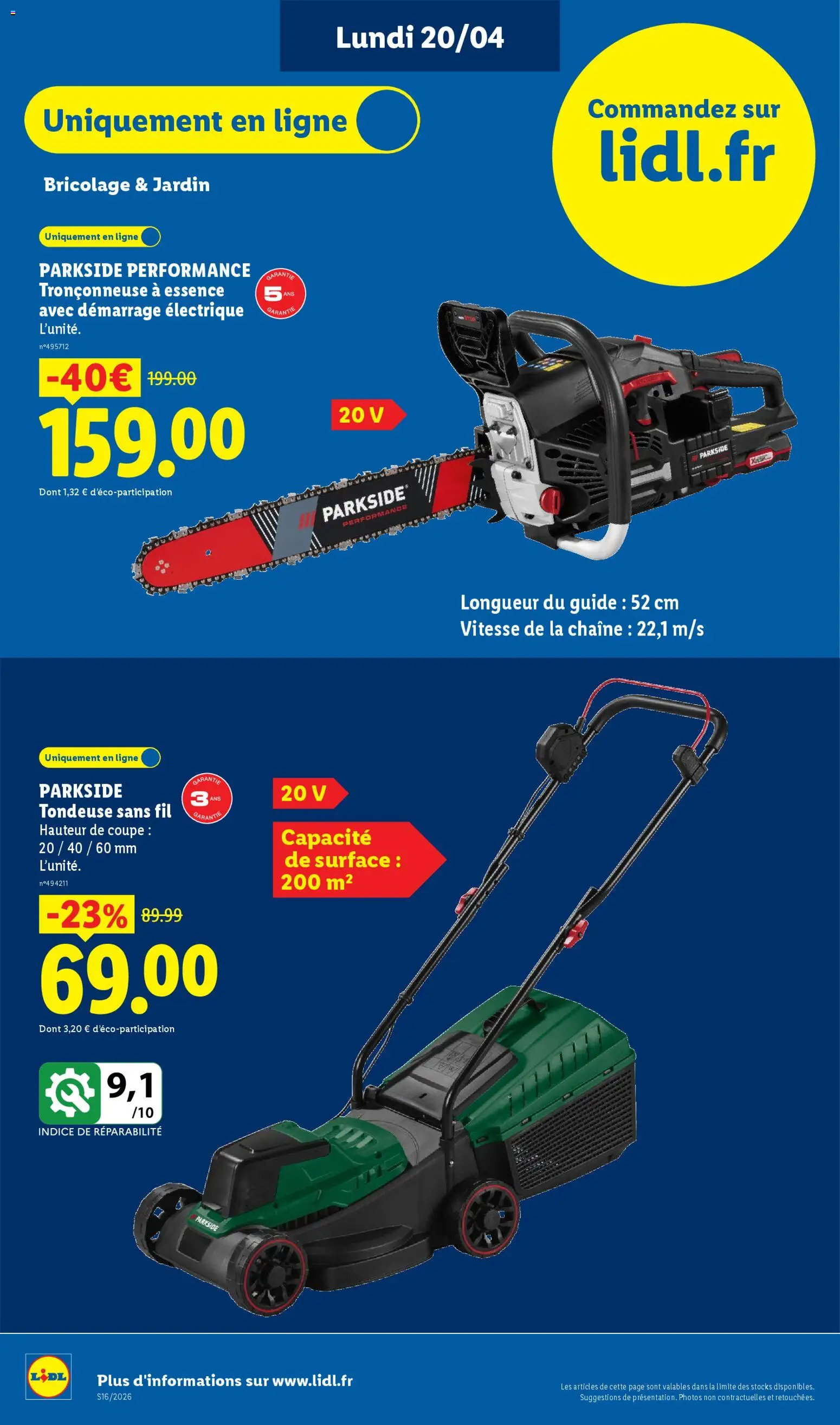 {H1} | Page: 8 | Produits: Tronçonneuse, Tondeuse