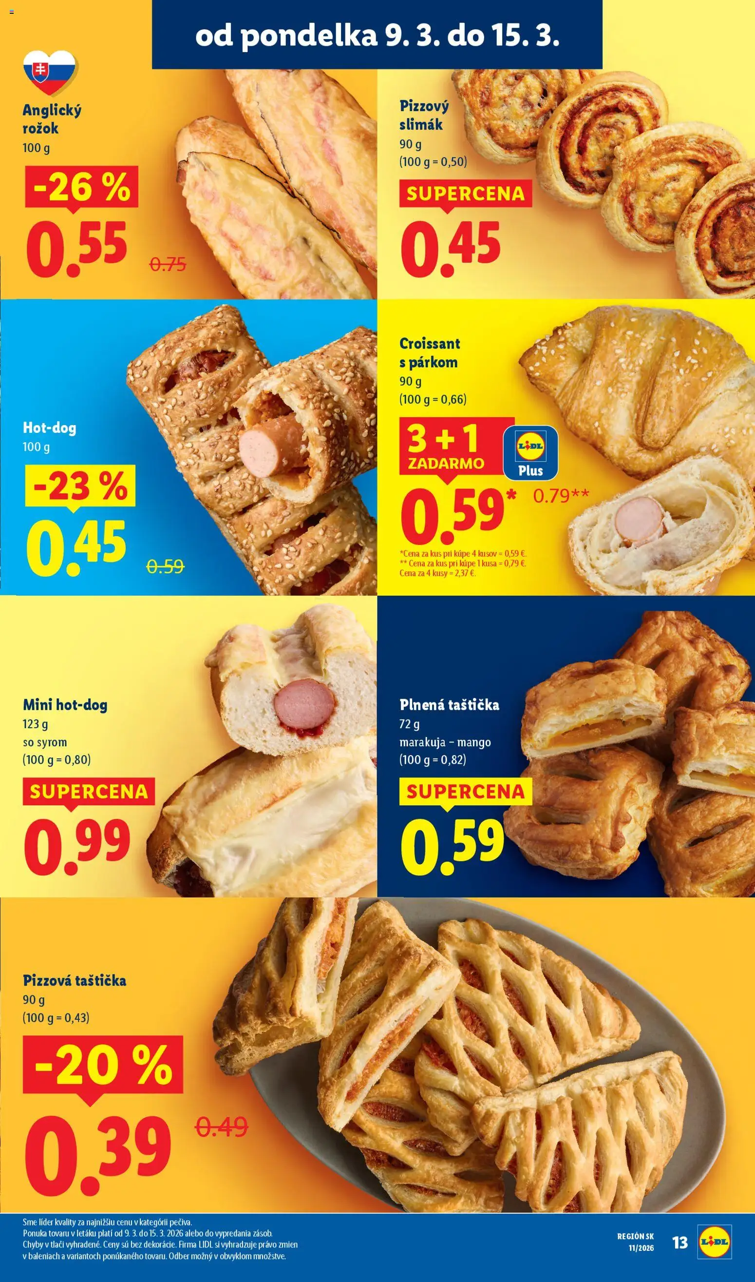 Nové Lidl akcie – leták je platný od 12.03.2026 | Strana: 55 | Produkty: Rožok, Croissant, Mango