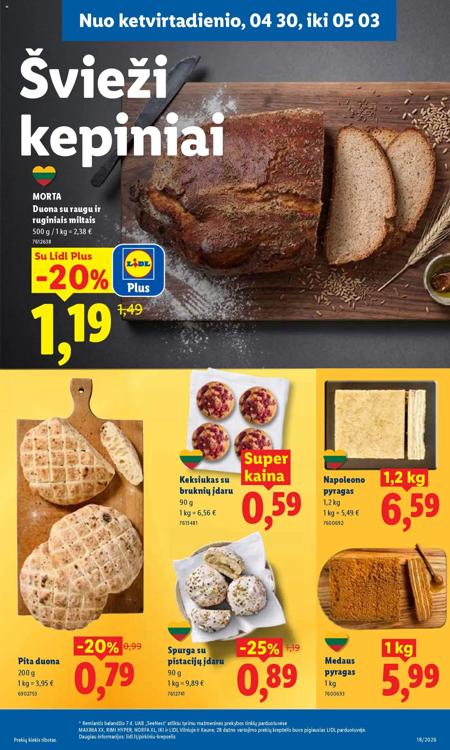 LIDL akcijos nuo 27.04.2026 | Puslapis: 31 | Prekių: Spurga, Pyragas, Duona, Krepšelis