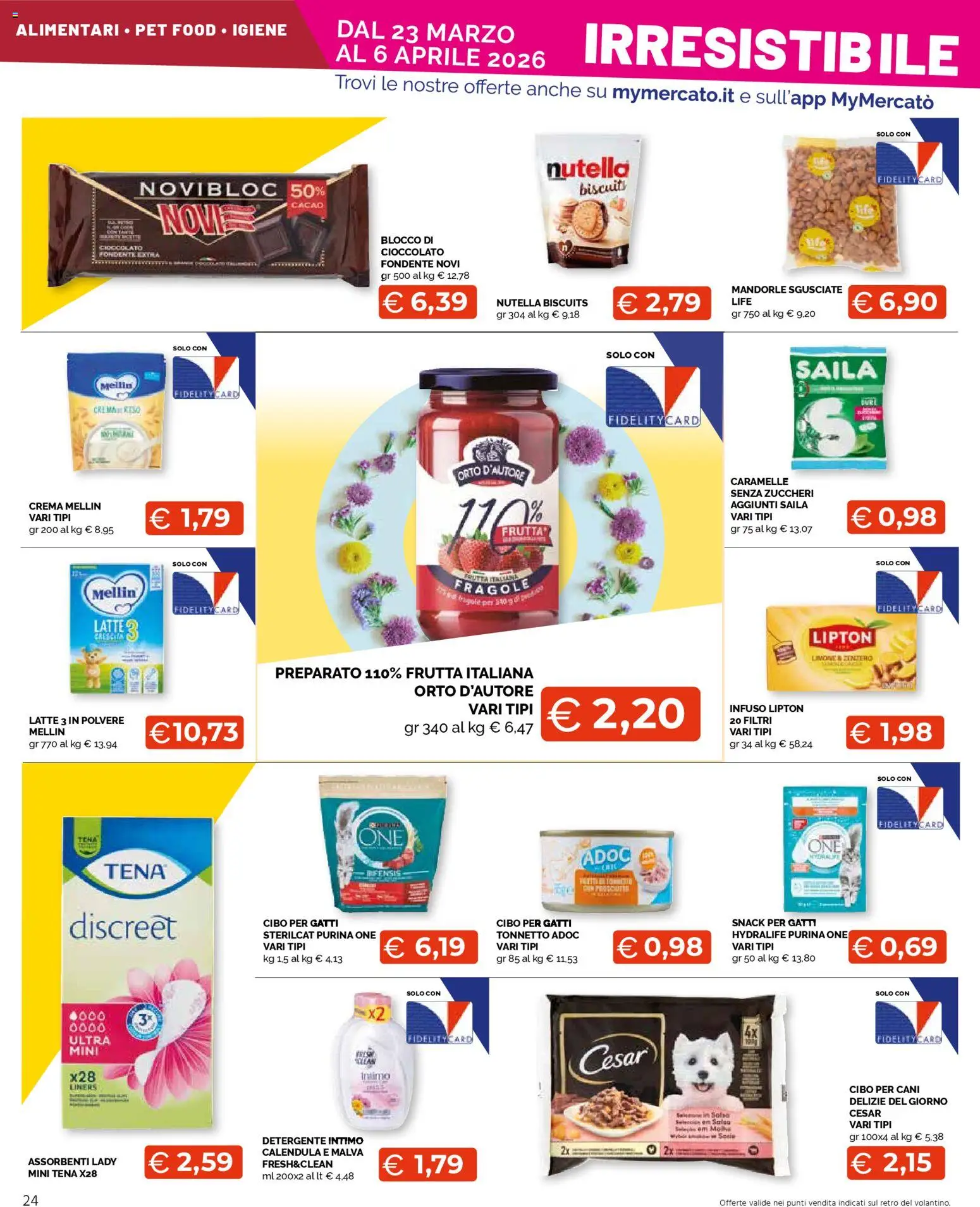 Volantino Mercatò del 23.03.2026 | Pagina: 24 | Prodotti: Crema, Detergente intimo, Frutta, Nutella