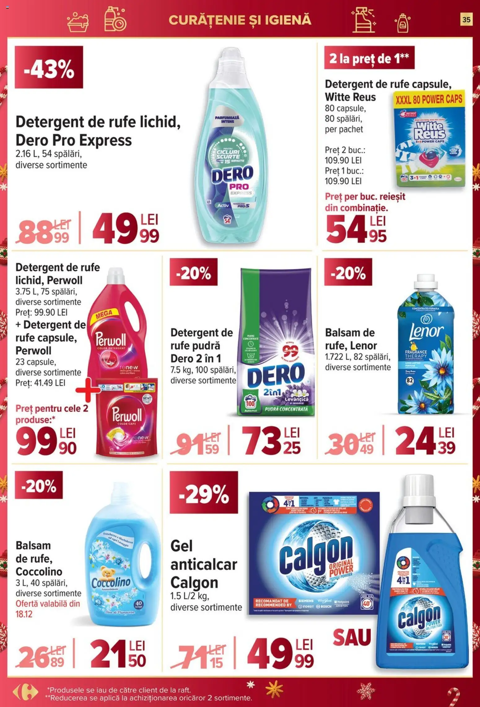 Noul catalog Carrefour – valabil de la 17.12.2025 | Pagină: 35 | Produse: Pudră, Balsam, Detergent