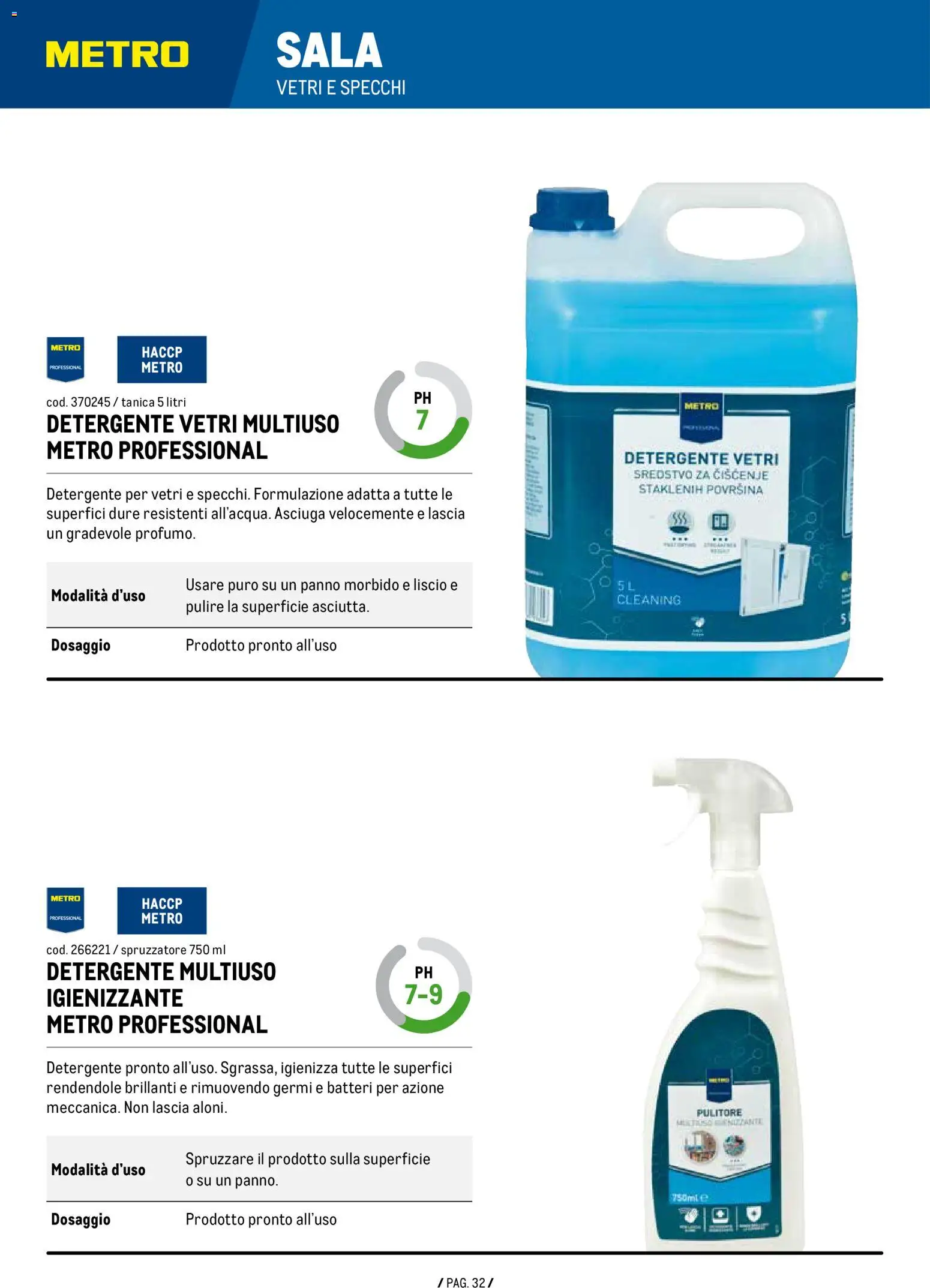 Volantino Metro del 07.01.2026 | Pagina: 32 | Prodotti: Detergente, Tanica