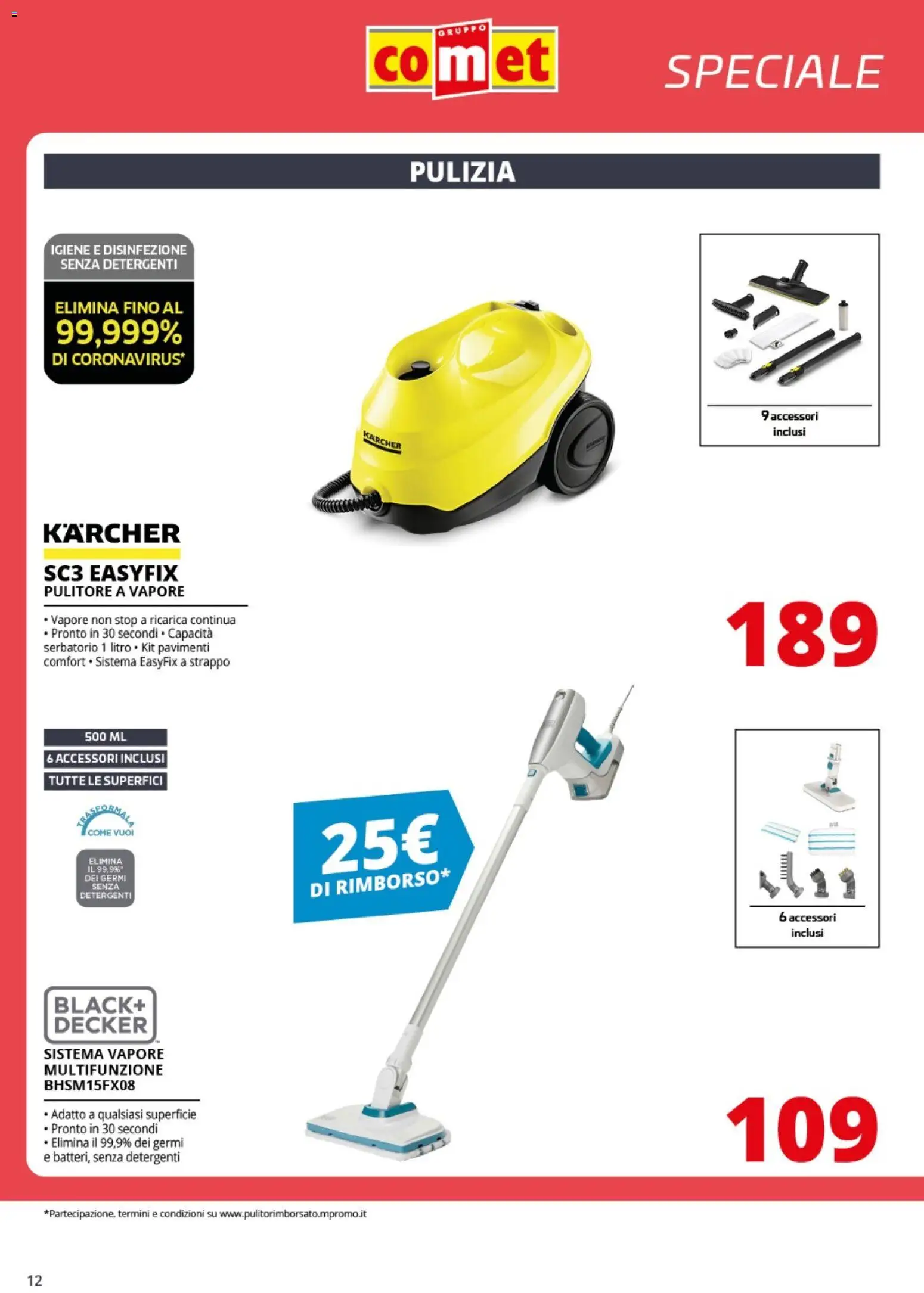 Volantino Comet del 06.03.2026 | Pagina: 12 | Prodotti: Pulitore a vapore