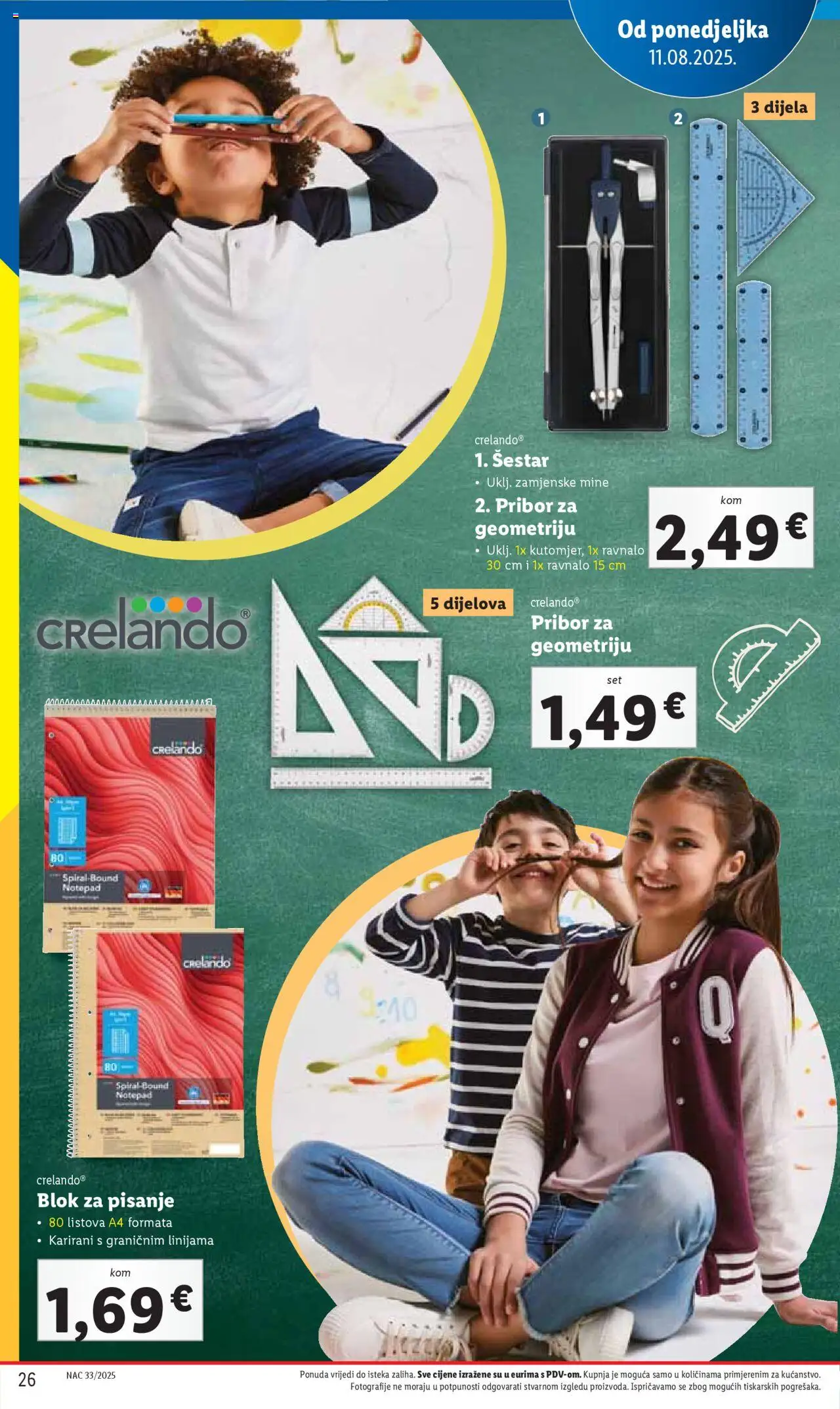 Lidl katalog | vrijedi od 31.07.2025 | Stranica: 26 | Proizvodi: Šestar, Notebook