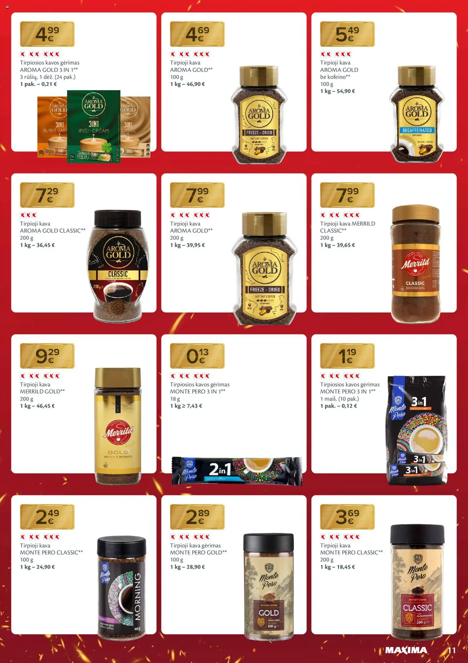 MAXIMA akcijos nuo 16.12.2025 | Puslapis: 11 | Prekių: Tirpioji kava, Kava