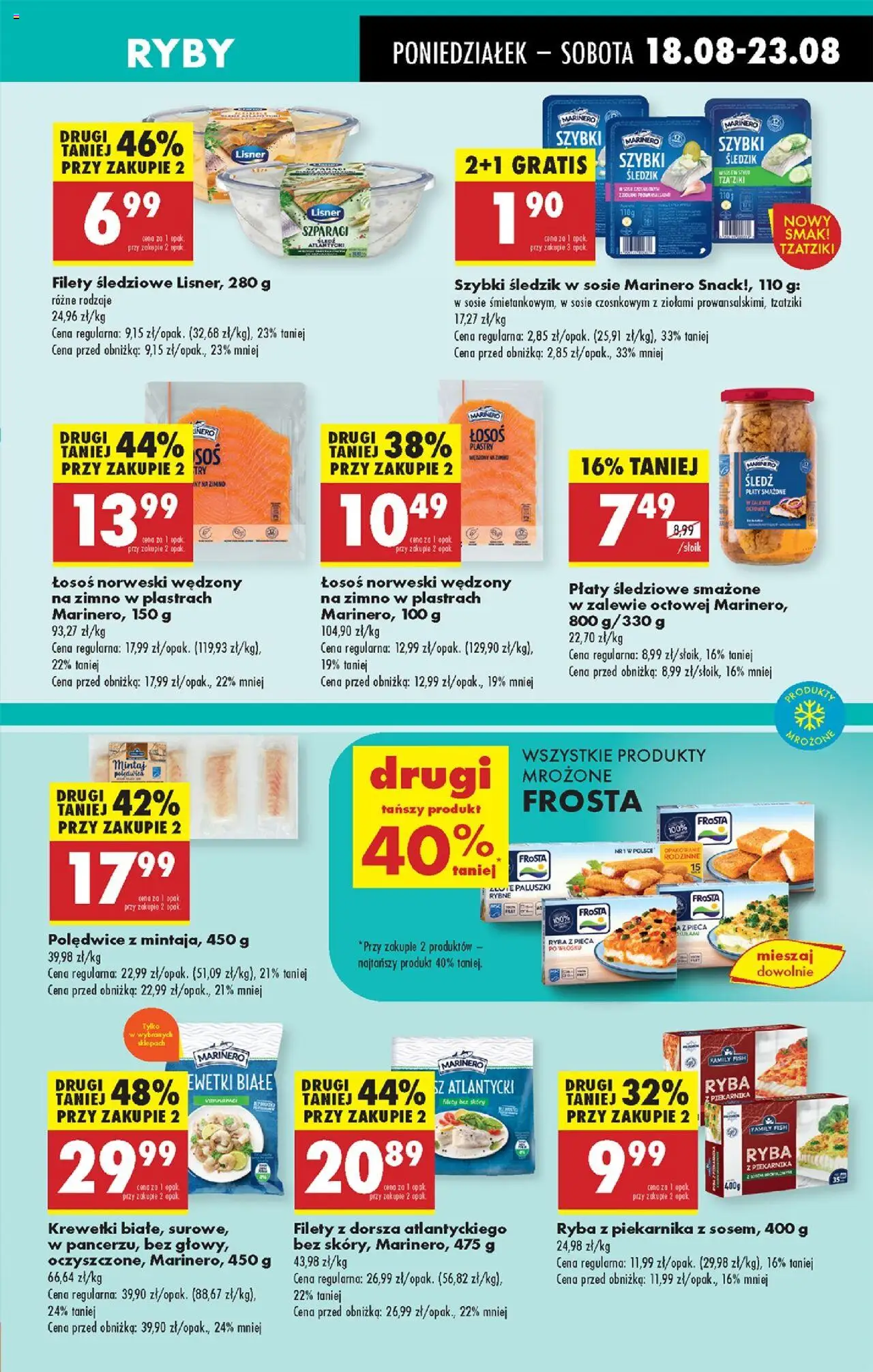 Biedronka gazetka od 18.08.2025 | Strona: 27 | Produkty: Tzatziki, Paluszki rybne, Szparagi, Ryby