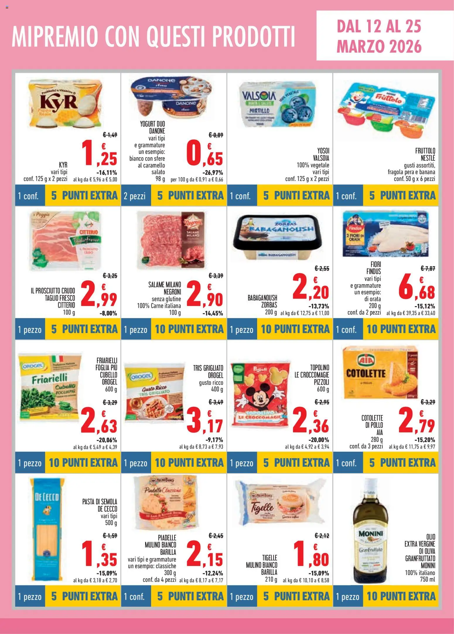 Volantino Conad del 26.02.2026 | Pagina: 9 | Prodotti: Prosciutto Crudo, Yogurt, Pera, Friarielli