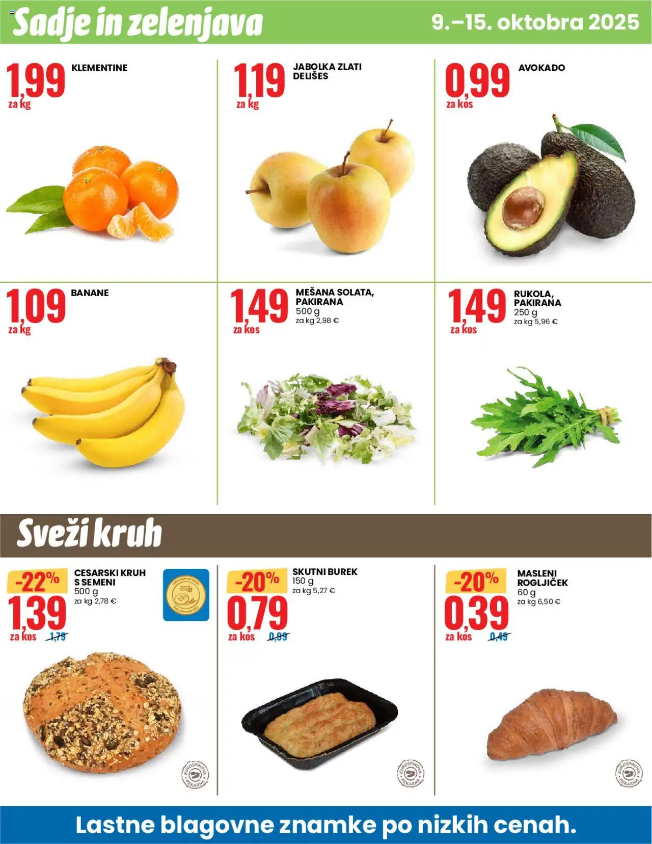 Novi Eurospin katalog ponudbe – veljaven od 09.10.2025 | Stran: 16 | Izdelki: Kruh, Avokado, Zelenjava, Sadje
