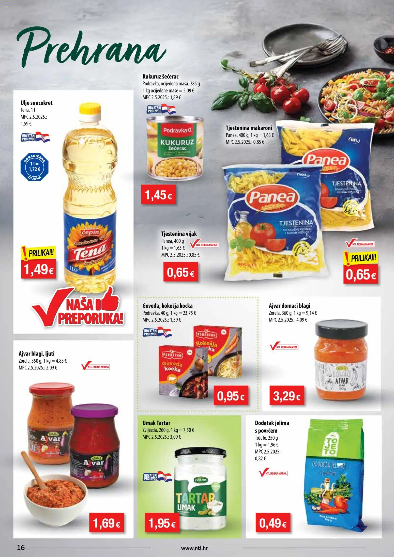 NTL katalog | vrijedi od 19.11.2025 | Stranica: 16 | Proizvodi: Kukuruz, Ulje, Ajvar, Suncokret