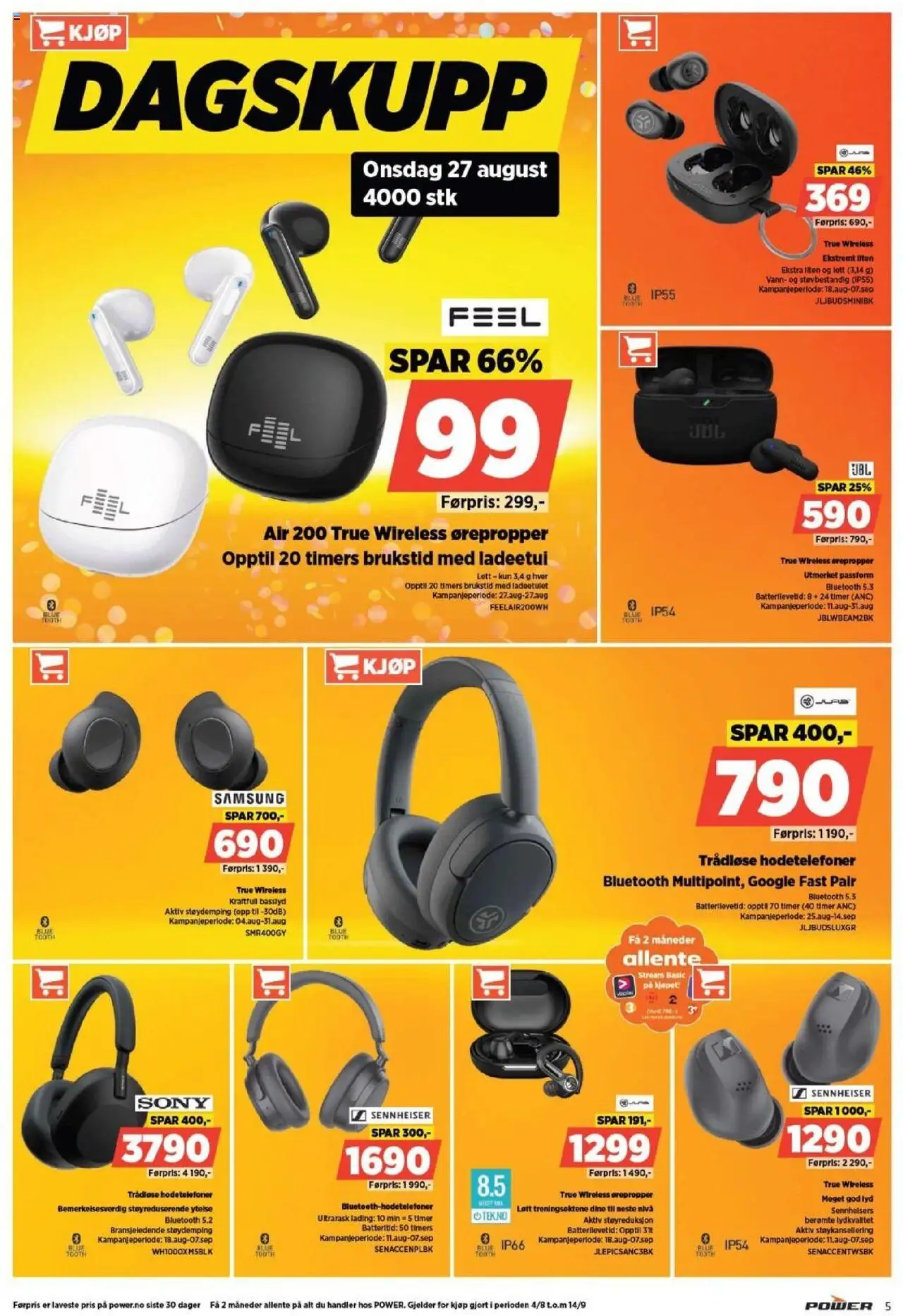 | Side: 5 | Produkter: Lyd, Hodetelefoner, Вермішель, Ørepropper