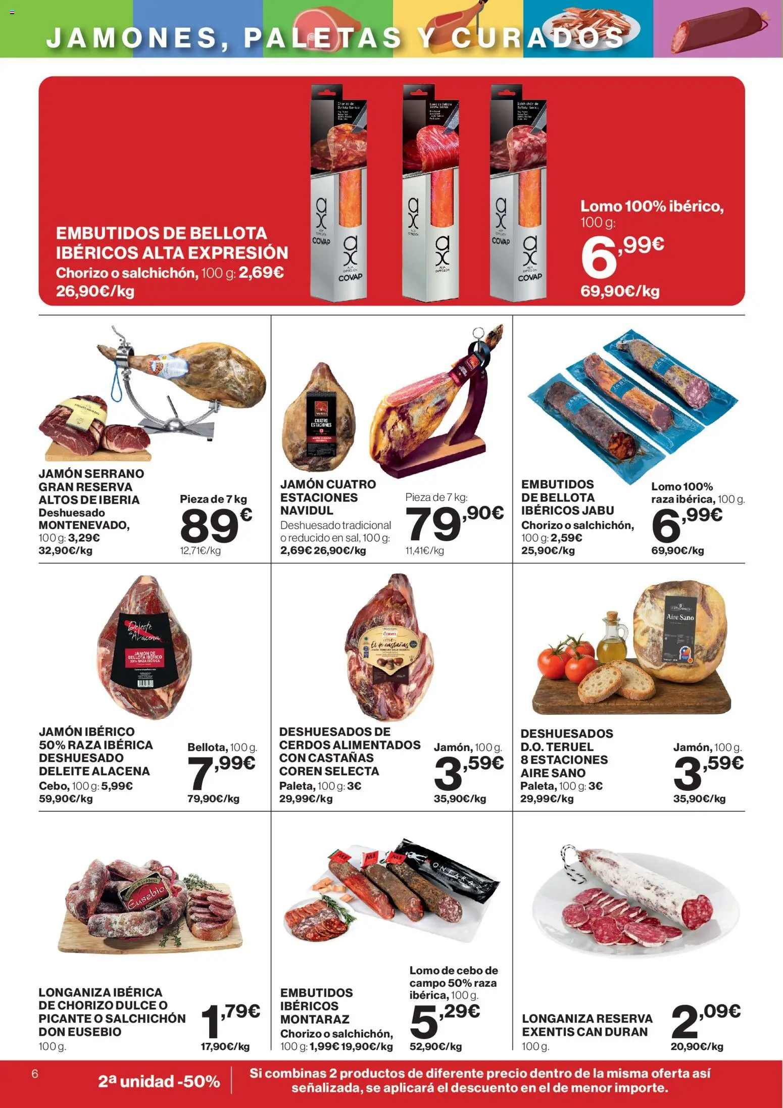 Supercor Península y Baleares │ válido desde el 23.04.2026 | Página: 6 | Productos: Jamón ibérico, Jamón, Νυχτικό, Longaniza