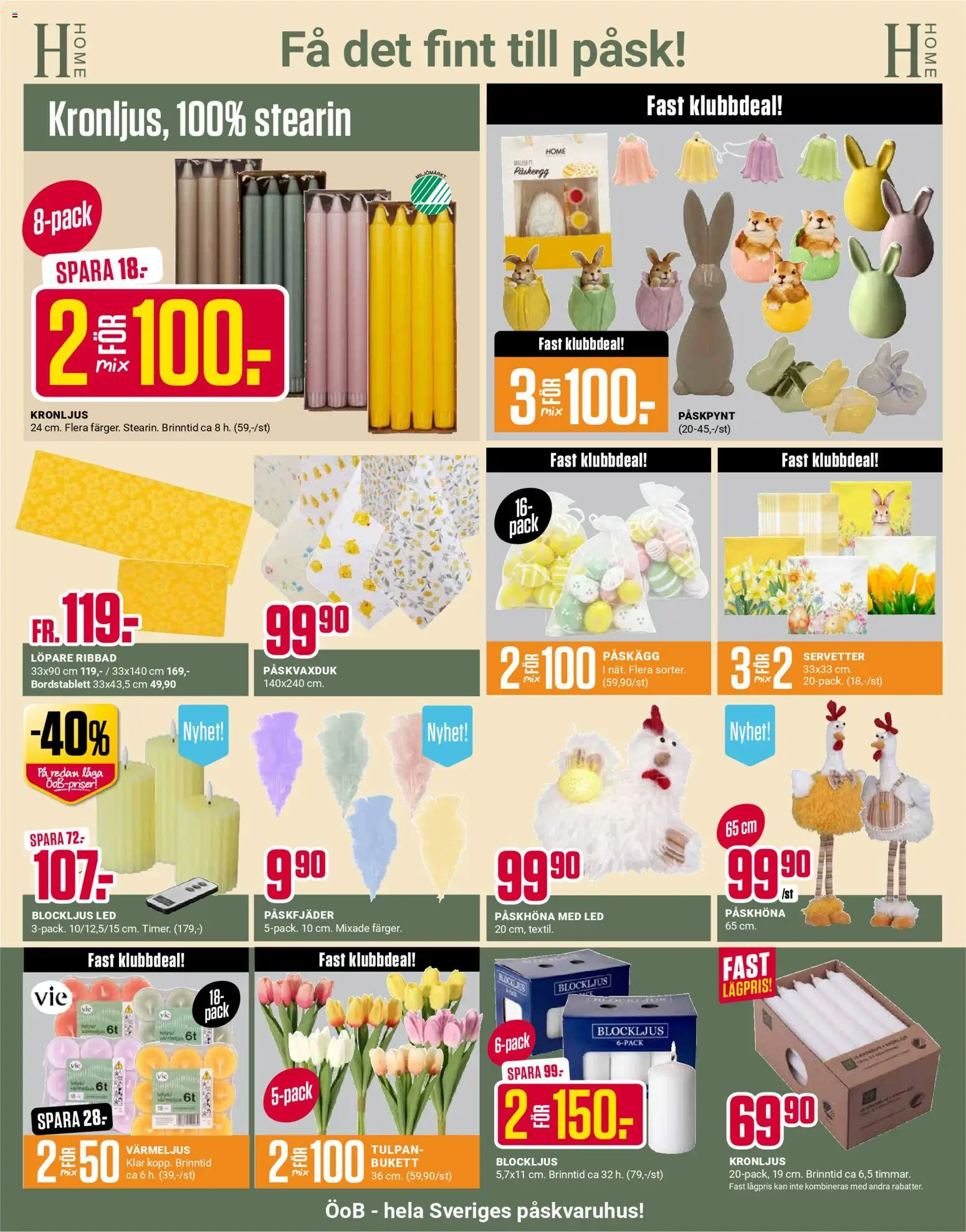 ÖoB reklamblad aktuell från 16.03.2026 | Sida: 3 | Produkter: Bordstablett, Värmeljus, Servetter