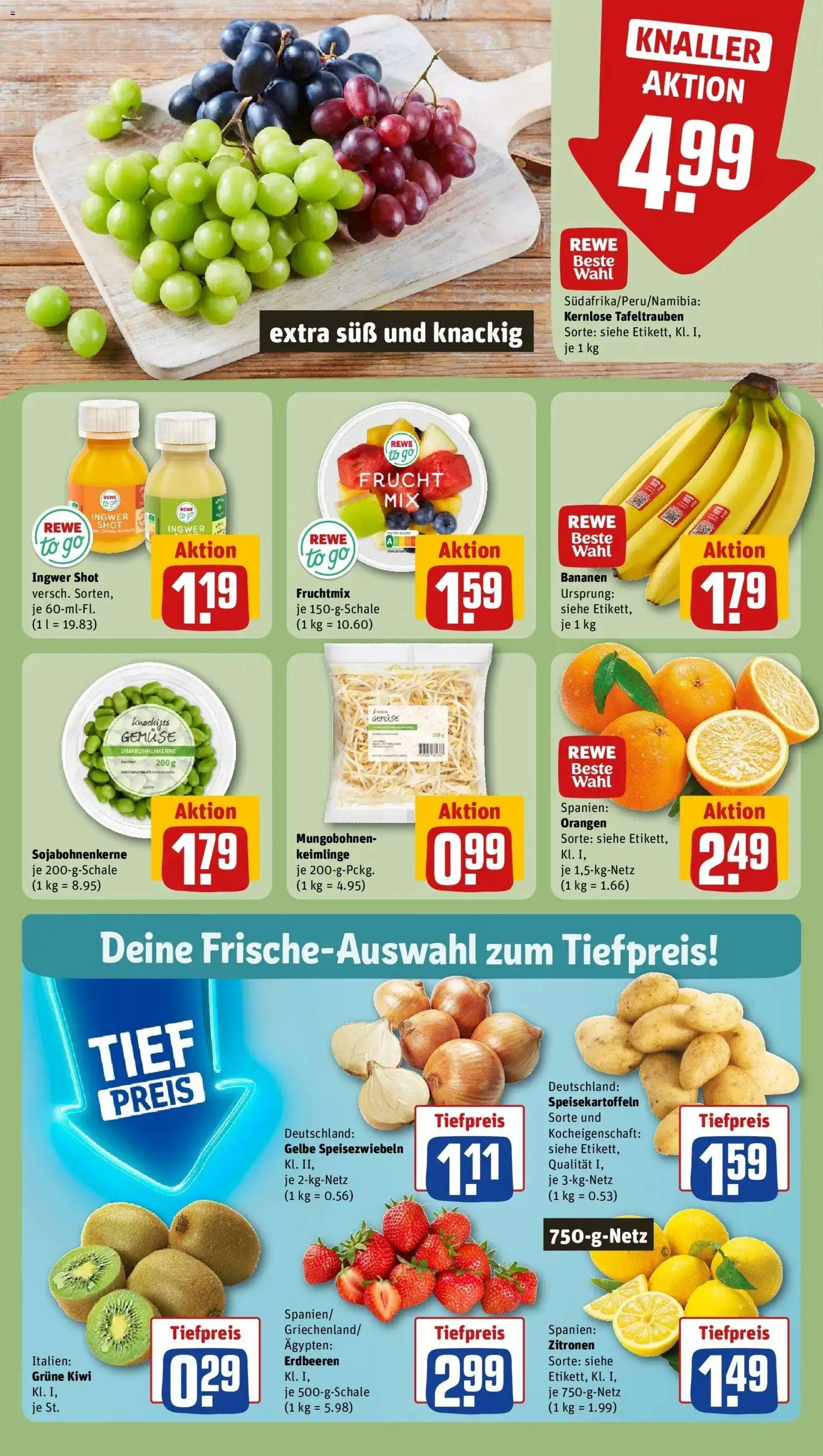 Rewe Prospekt Waldbrunn / Fussingen	 – gültig ab 15.03.2026 | Seite: 8 | Produkte: Bananen, Gemüse, Erdbeeren, Kiwi