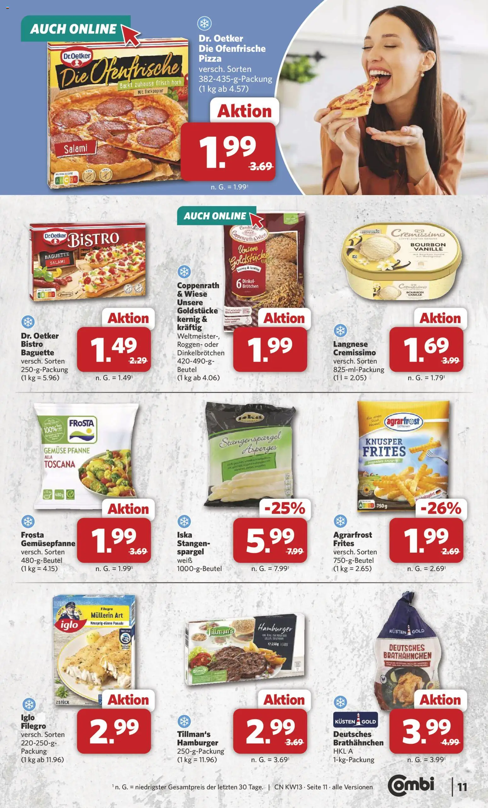 Combi Prospekt 	 – gültig ab 23.03.2026 | Seite: 11 | Produkte: Langnese, Baguette, Gemüse, Bourbon