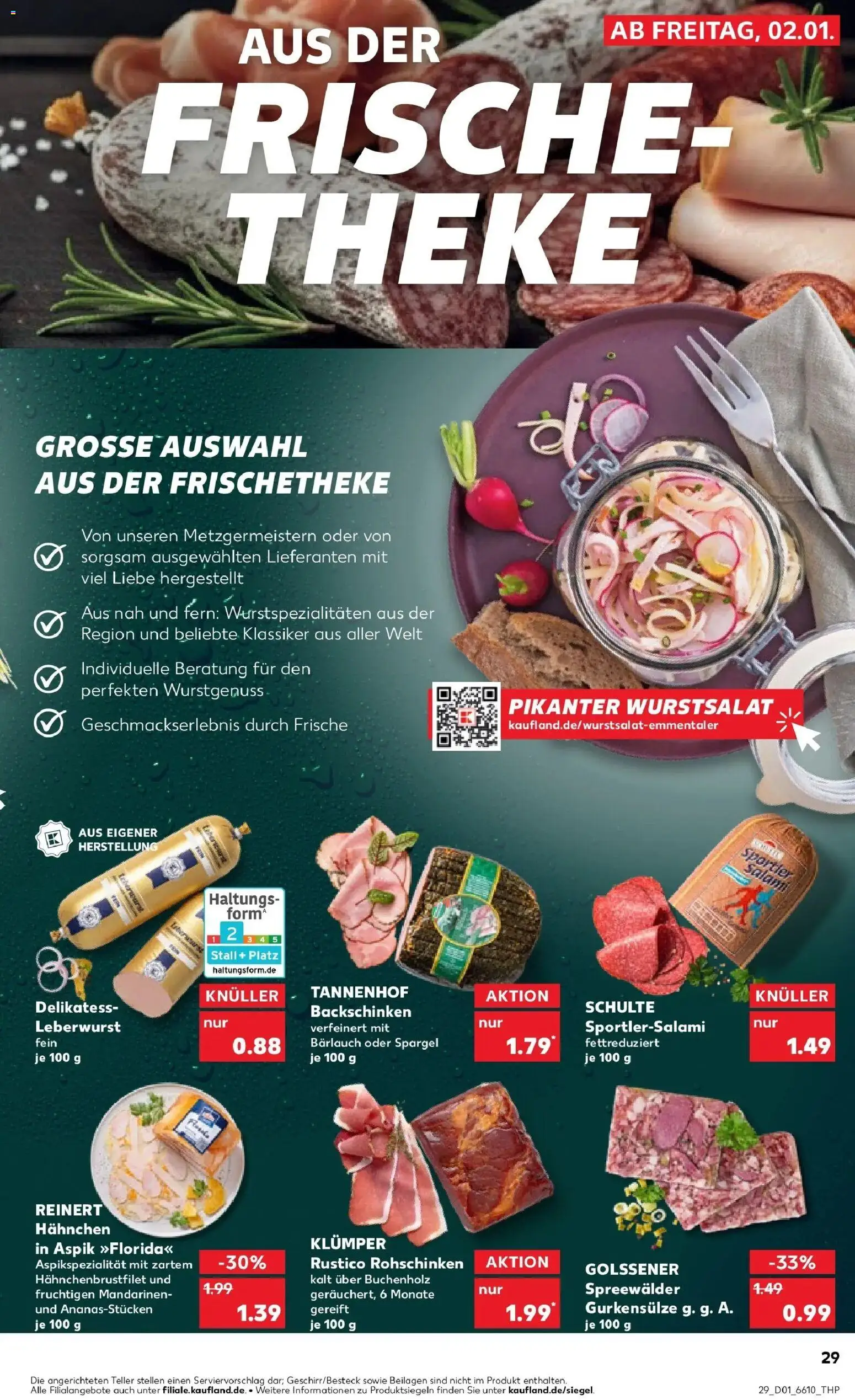 Kaufland prospekt Coesfeld	 – gültig ab 05.01.2026 | Seite: 29 | Produkte: Hahnchen, Theke, Mandarinen, Salami