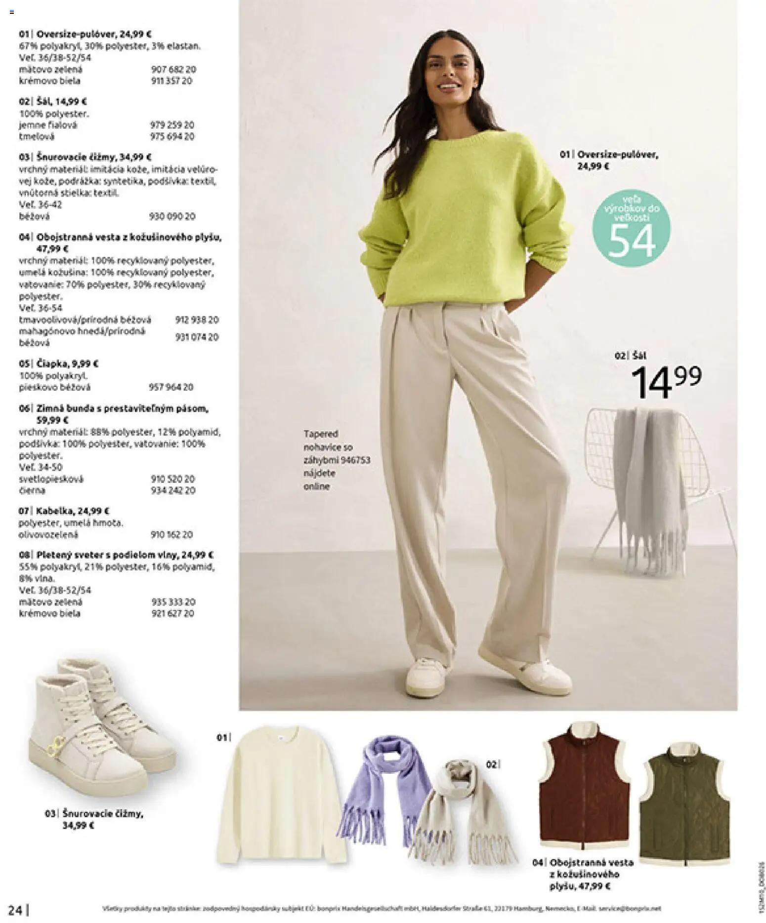 Nové Bonprix akcie – leták je platný od 24.11.2025 | Strana: 26 | Produkty: Sveter, Vesta, Bunda, Nohavice