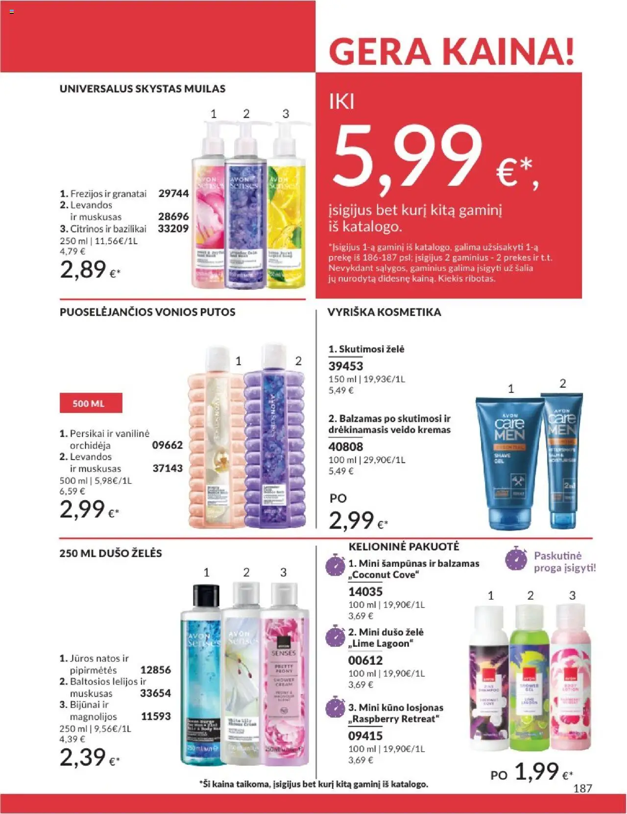 AVON - Leidinys│galioja nuo 01.08.2025 | Puslapis: 187 | Prekių: Skystas muilas, Šampūnas, Kremas, Dušo želė