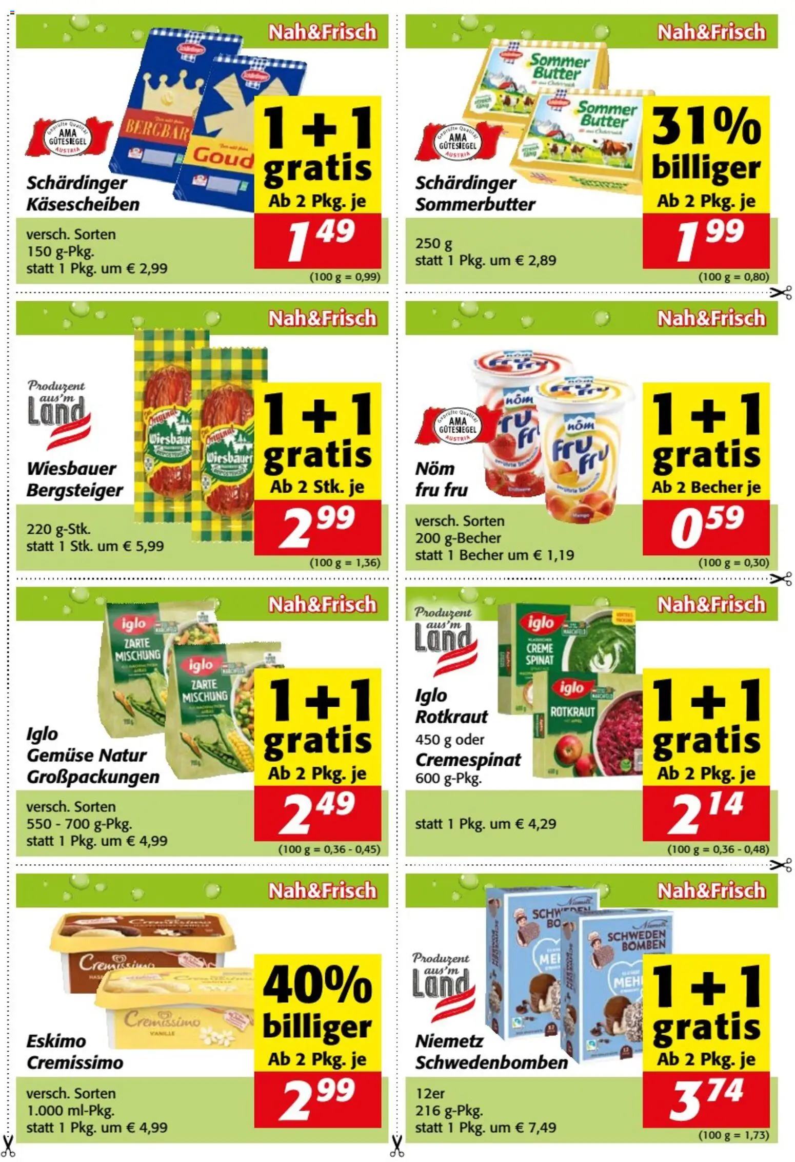 Nah und Frisch Gutscheinheft gültig ab 11.03.2026 | Seite: 3 | Produkte: Gemüse, Butter, Creme