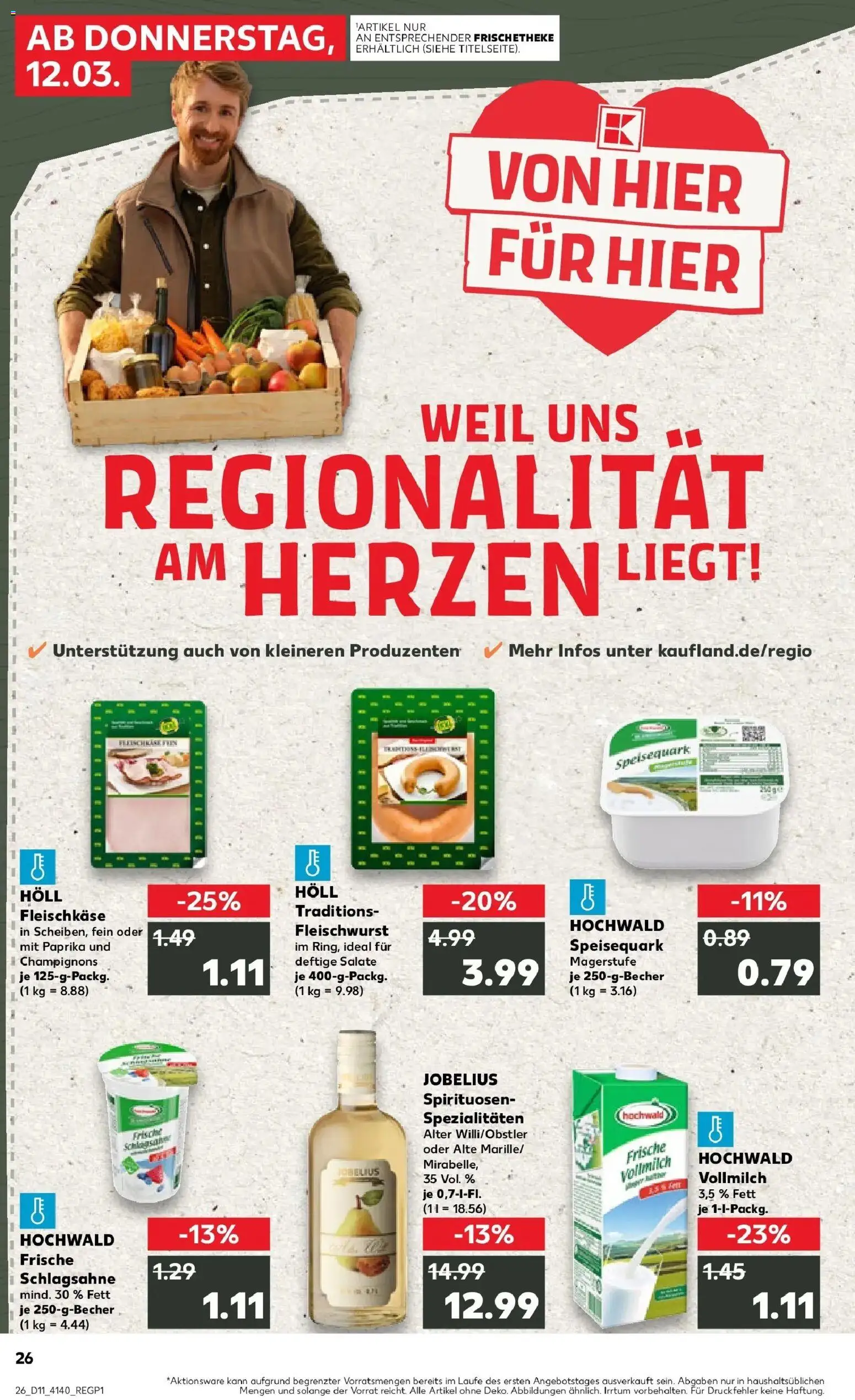 Kaufland Prospekt Konz	 – gültig ab 09.03.2026 | Seite: 38 | Produkte: Schlagsahne, Champignons, Paprika, Speisequark