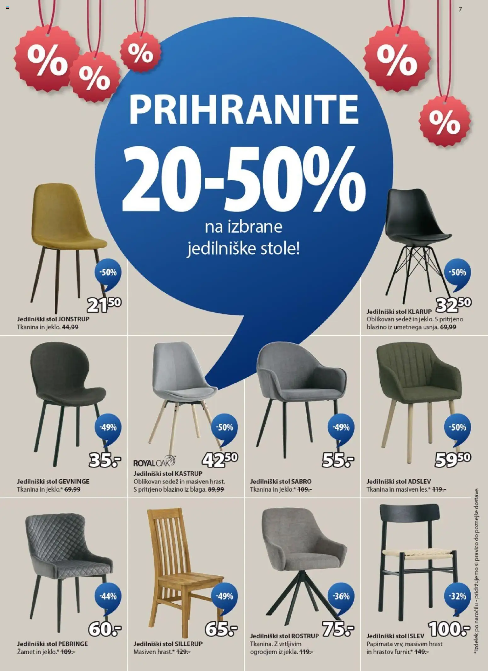 Novi JYSK katalog ponudbe – veljaven od 21.01.2026 | Stran: 7 | Izdelki: Furnir, Stol