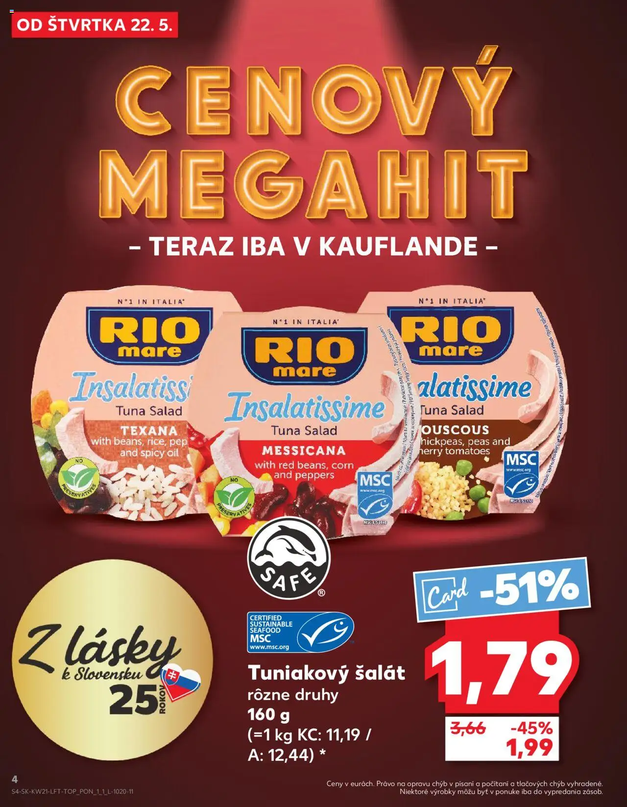 Nové Kaufland akcie – leták je platný od 22.05.2025 | Strana: 4 | Produkty: Šalát