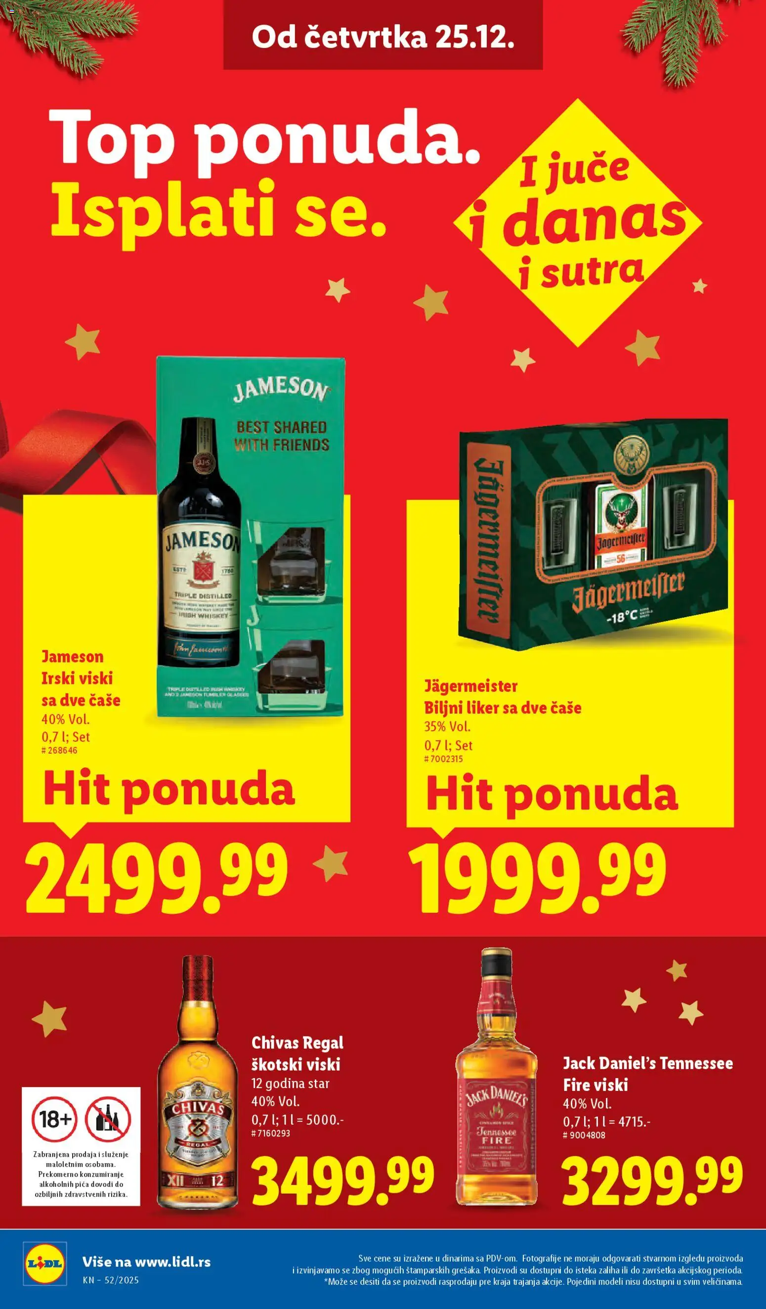 Lidl katalog - važi od 25.12.2025 | Strana: 28 | Proizvode: Liker, Jameson, Viski, Pica
