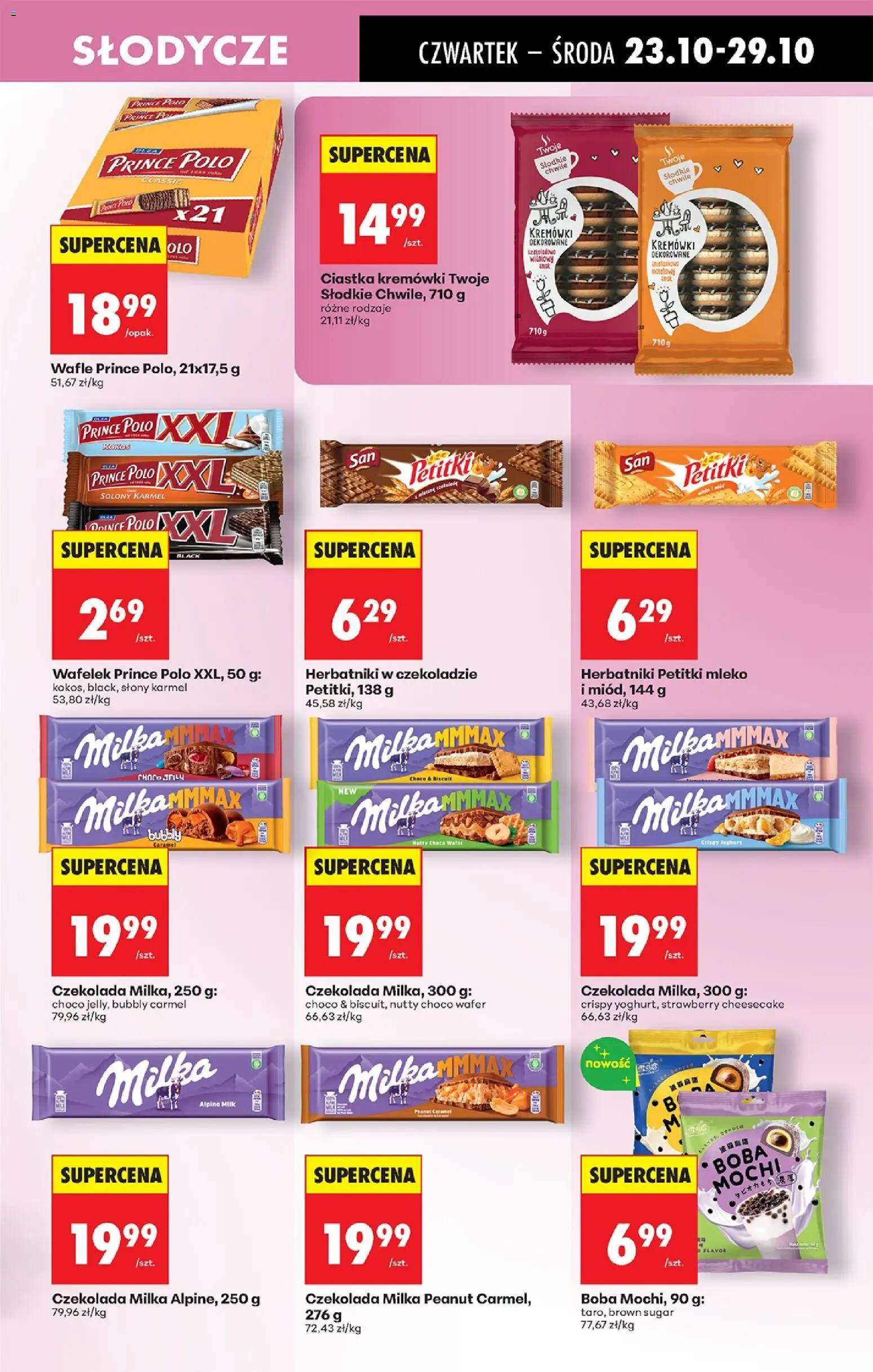 Biedronka gazetka - Oferta w tym tygodniu od 23.10.2025 | Strona: 61 | Produkty: Miód, Wafle, Czekolada milka, Kremówki dekorowane